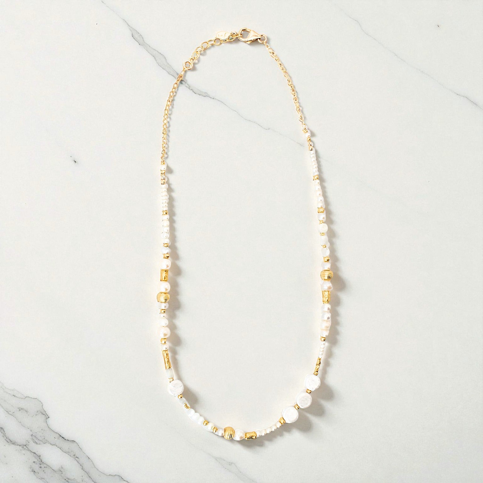 Gold Pearl Bead Necklace