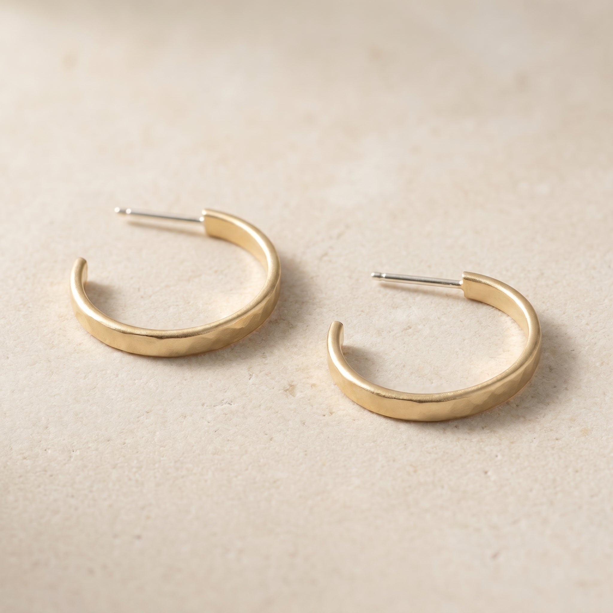 Gold Hoop Post Earring
