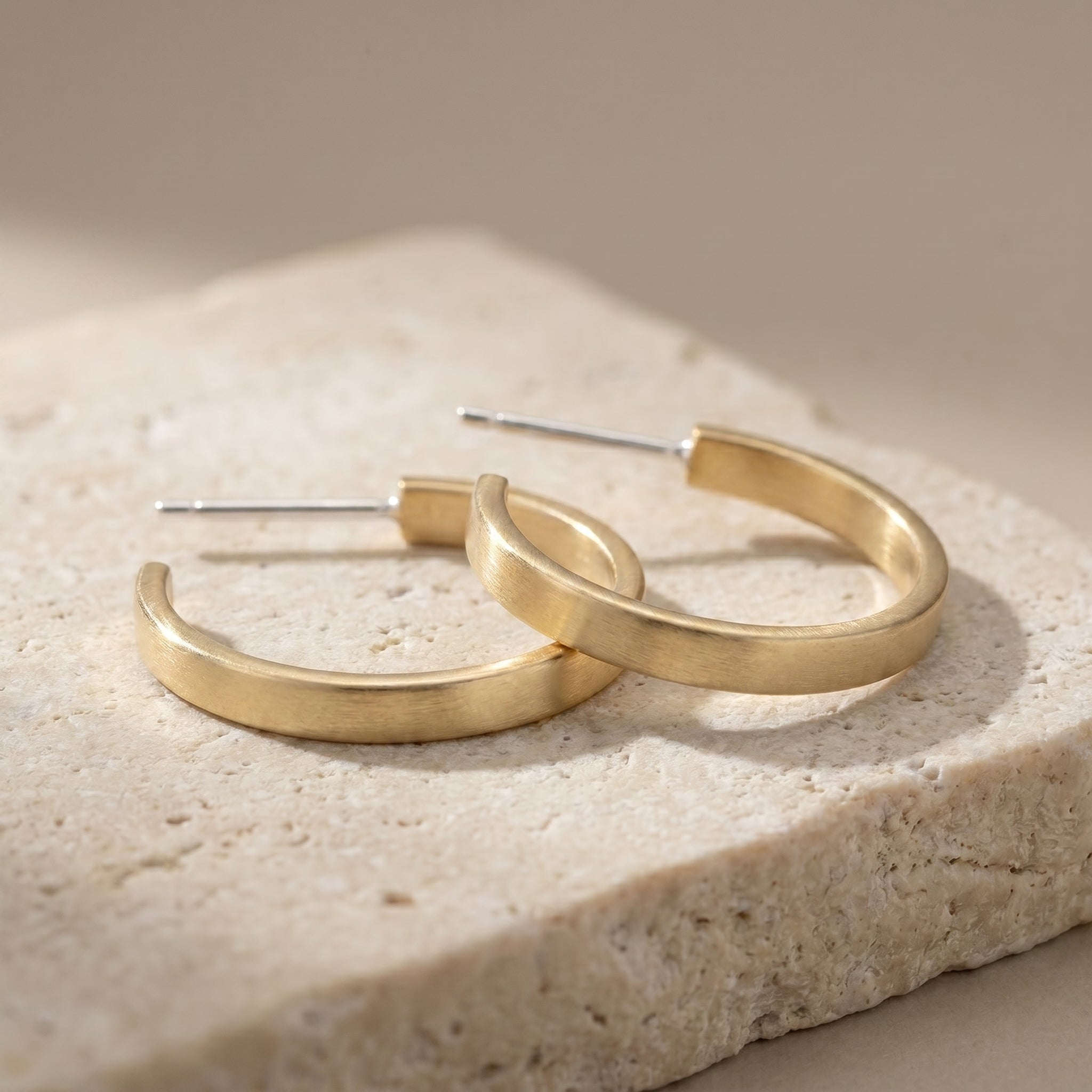 Gold Hoop Post Earring