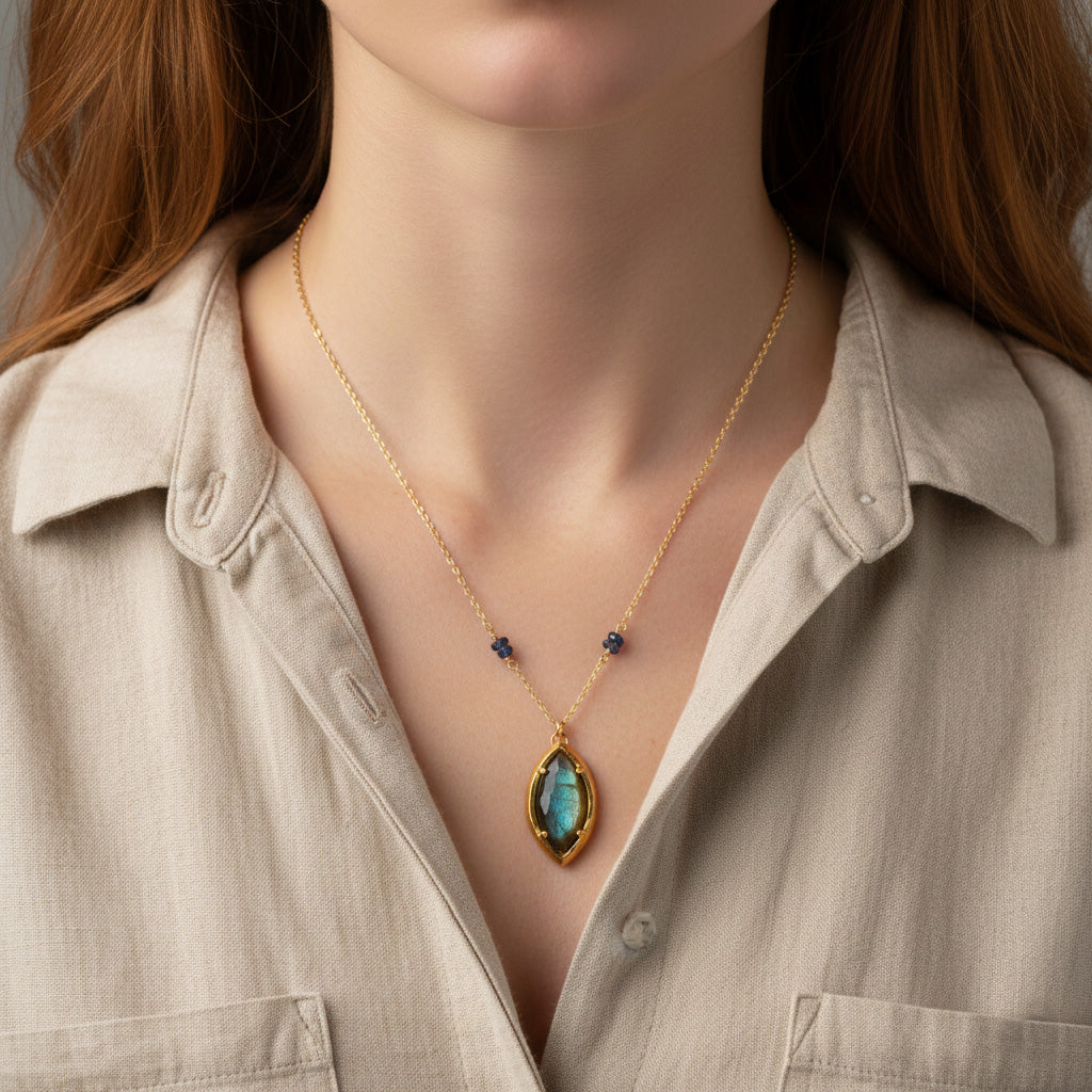 Labradorite Marquise Necklace