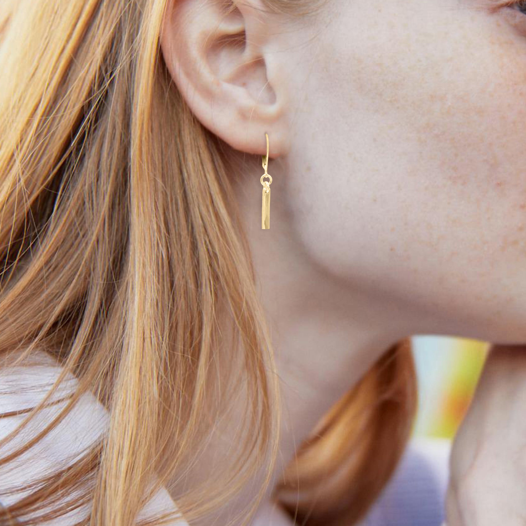 Gold Bar Earrings