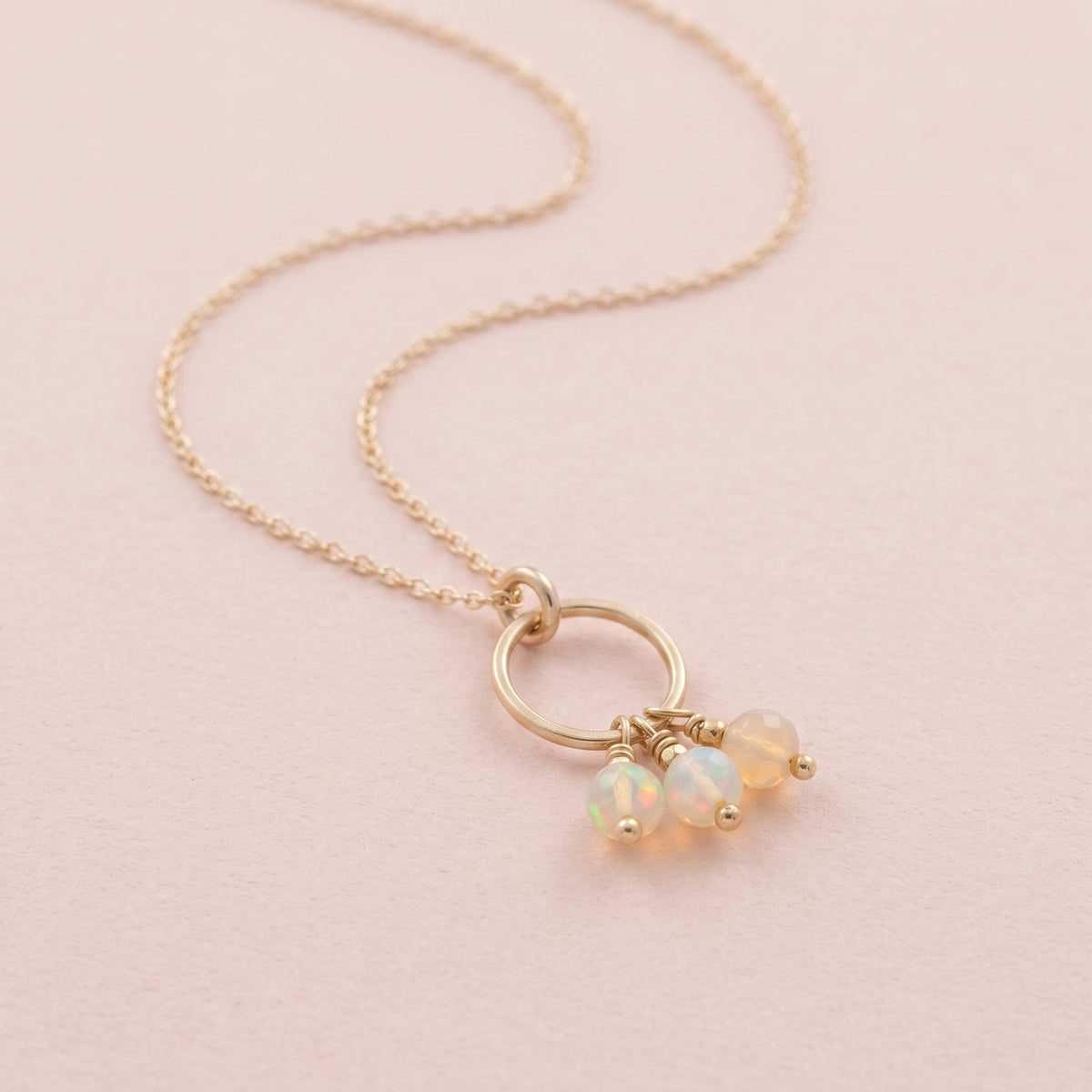 Ethiopian Opal Cluster Drop Necklace