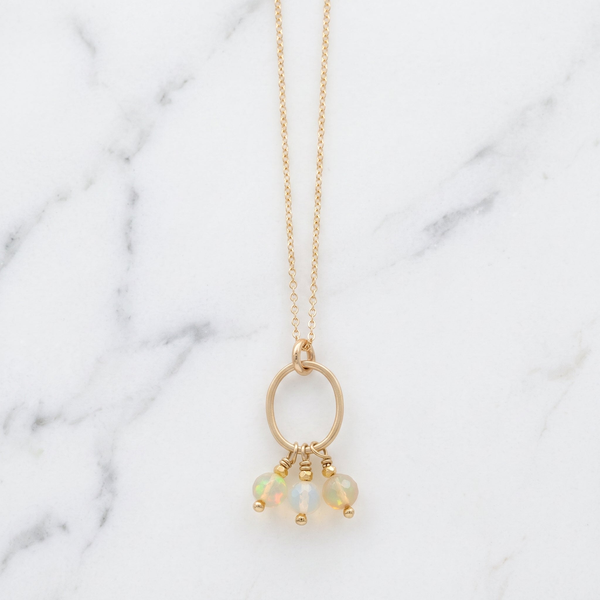 Ethiopian Opal Cluster Drop Necklace