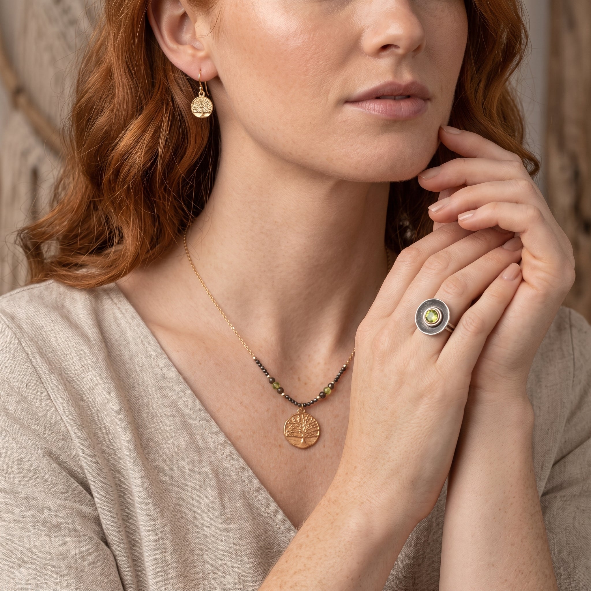 Tree of Life Gold Earrings