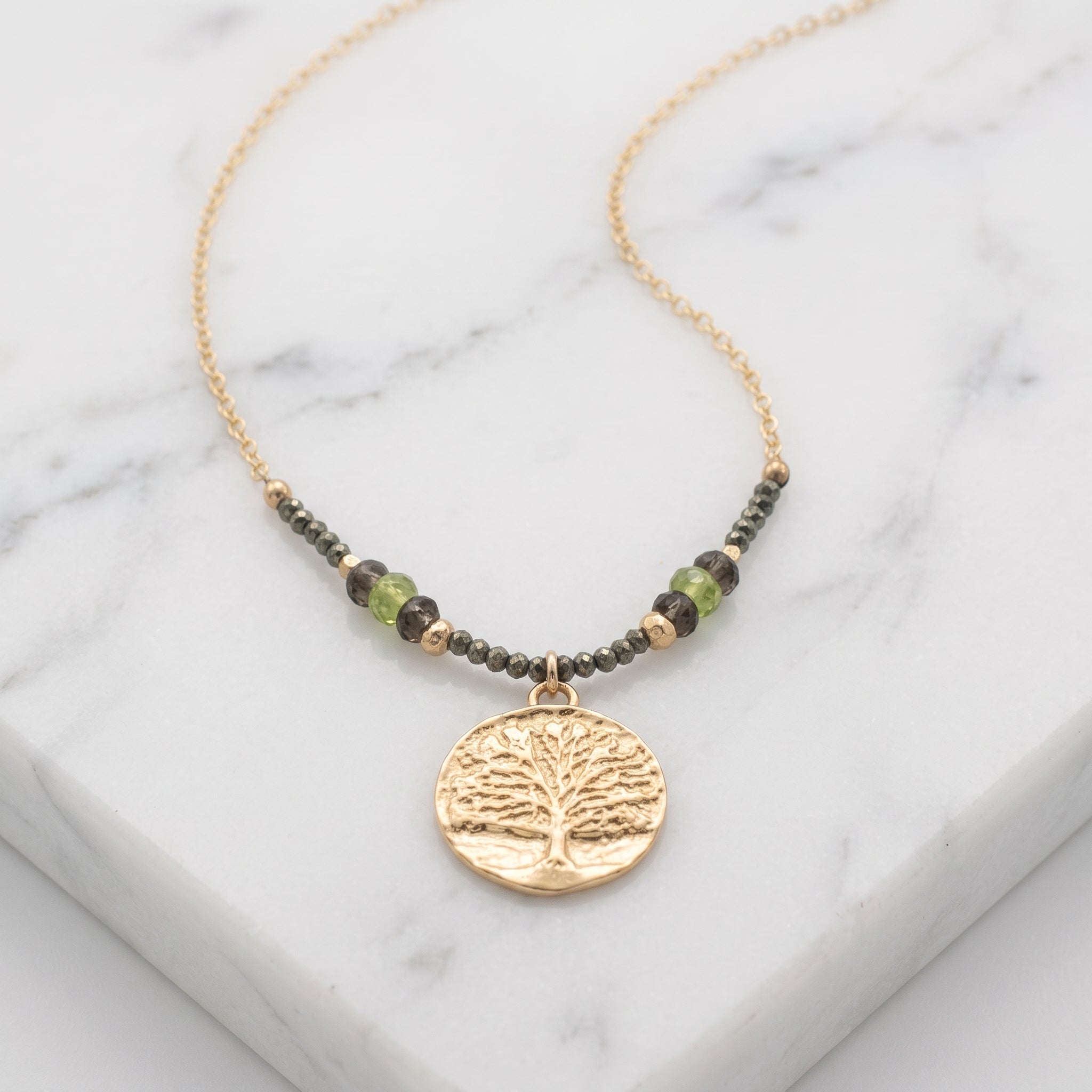 Tree of Life Gemstone Beaded Necklace