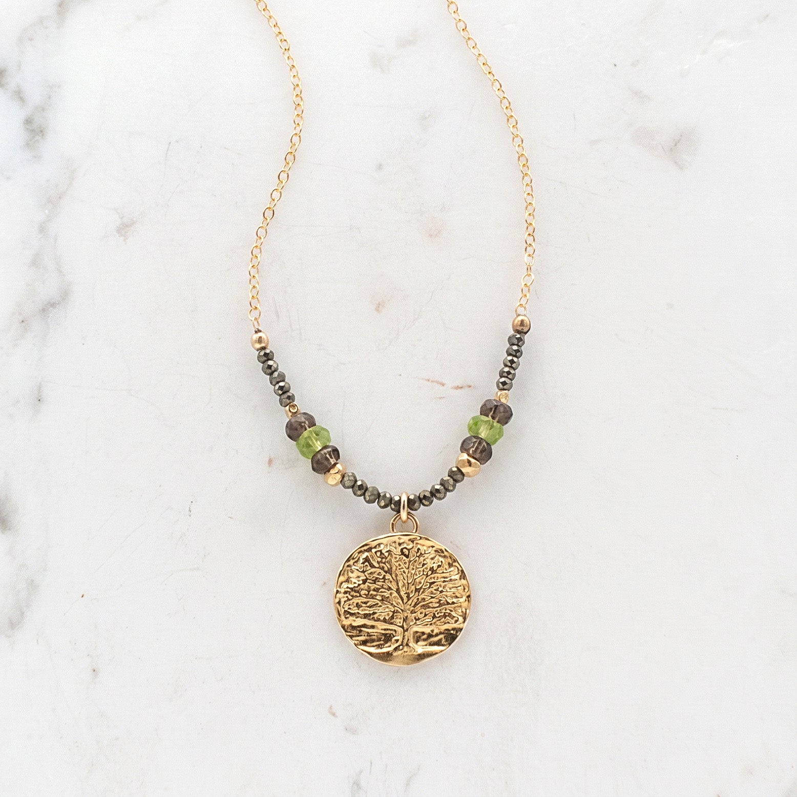 Tree of Life Gemstone Beaded Necklace