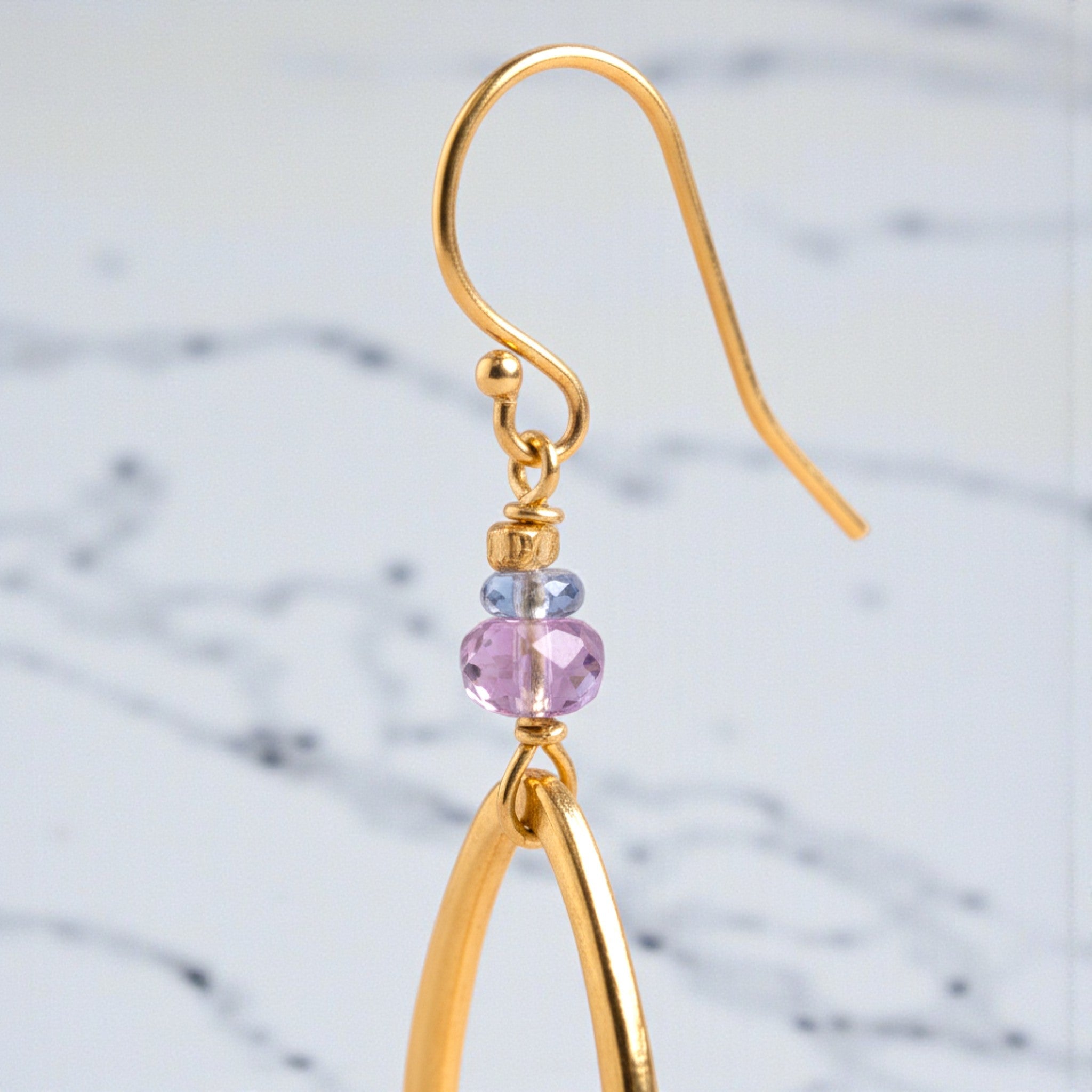 Amethyst Tanzanite Teardrop Earrings - Earrings