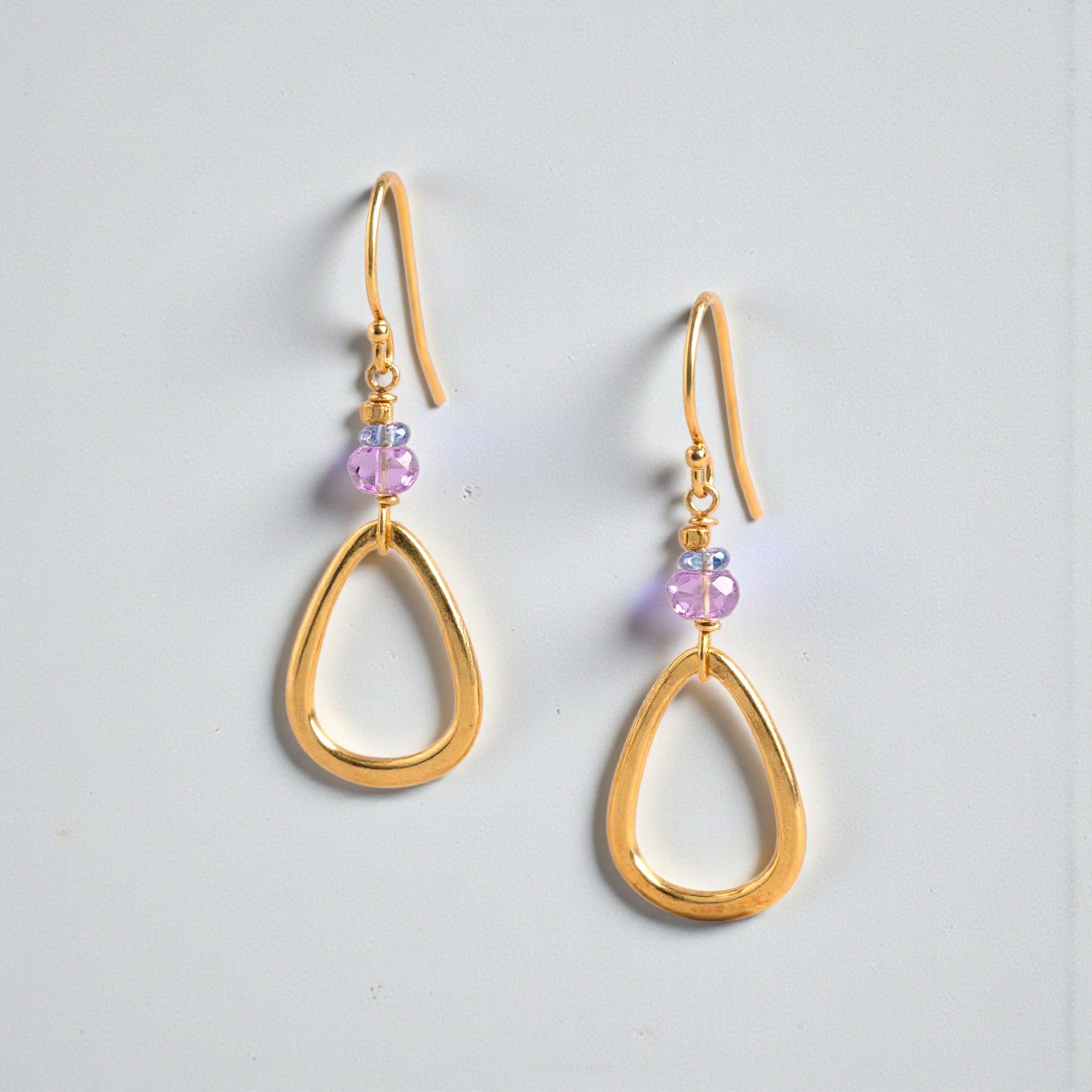 Amethyst Tanzanite Teardrop Earrings - Earrings