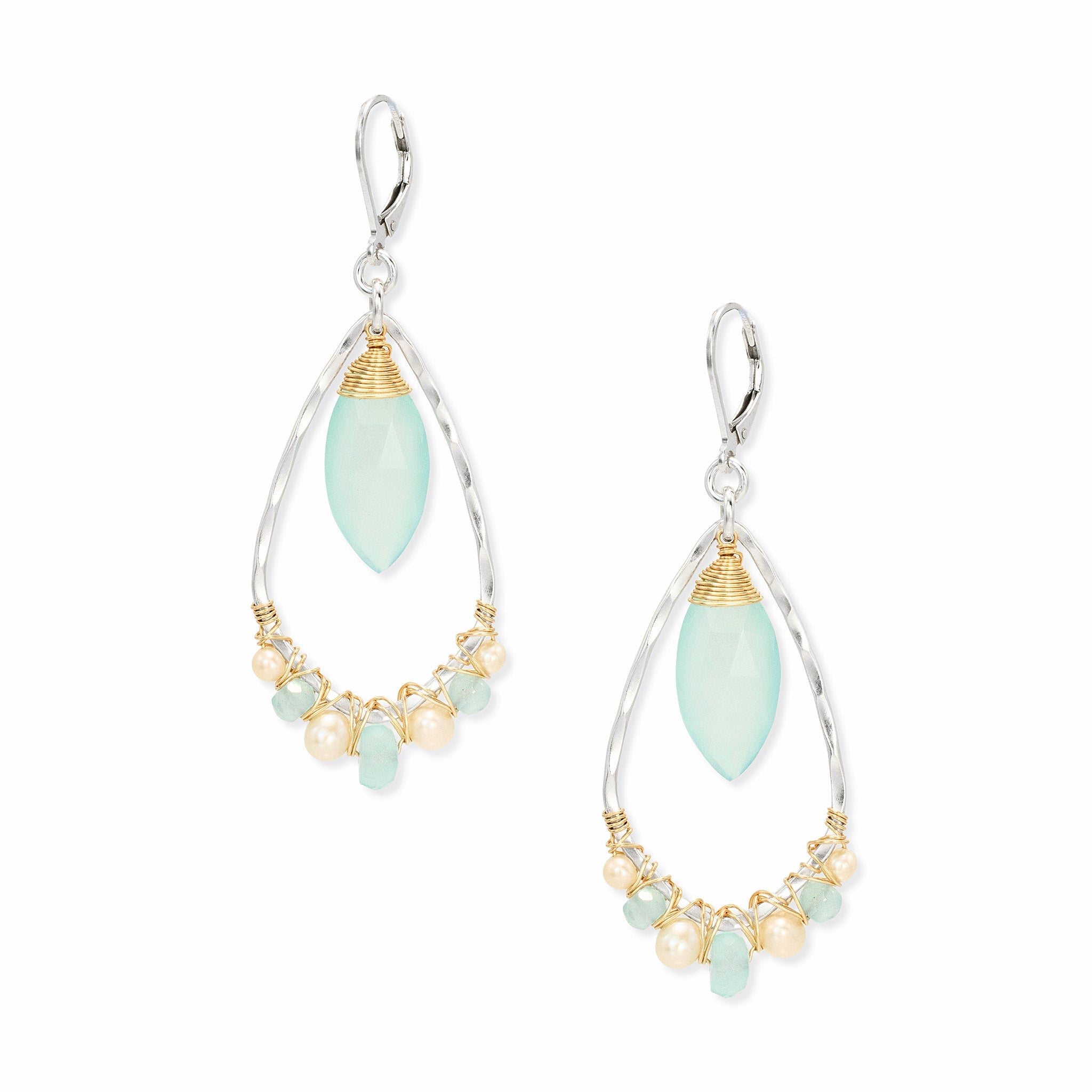 Aqua Marquise Earring - Earrings