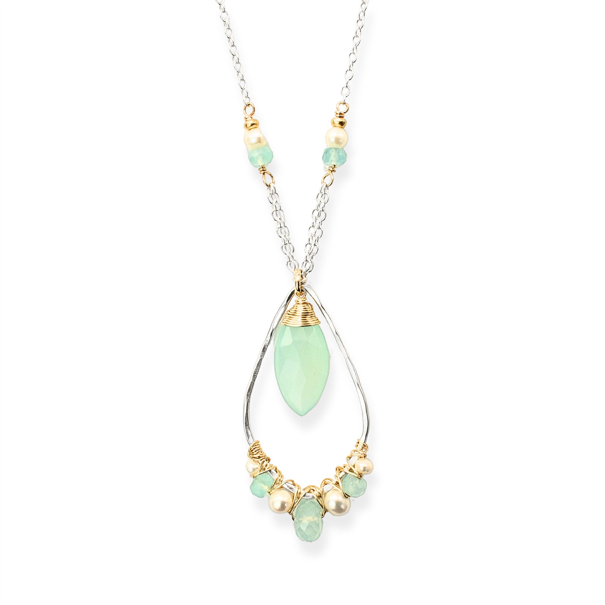 Aqua Marquise Necklace - Necklaces