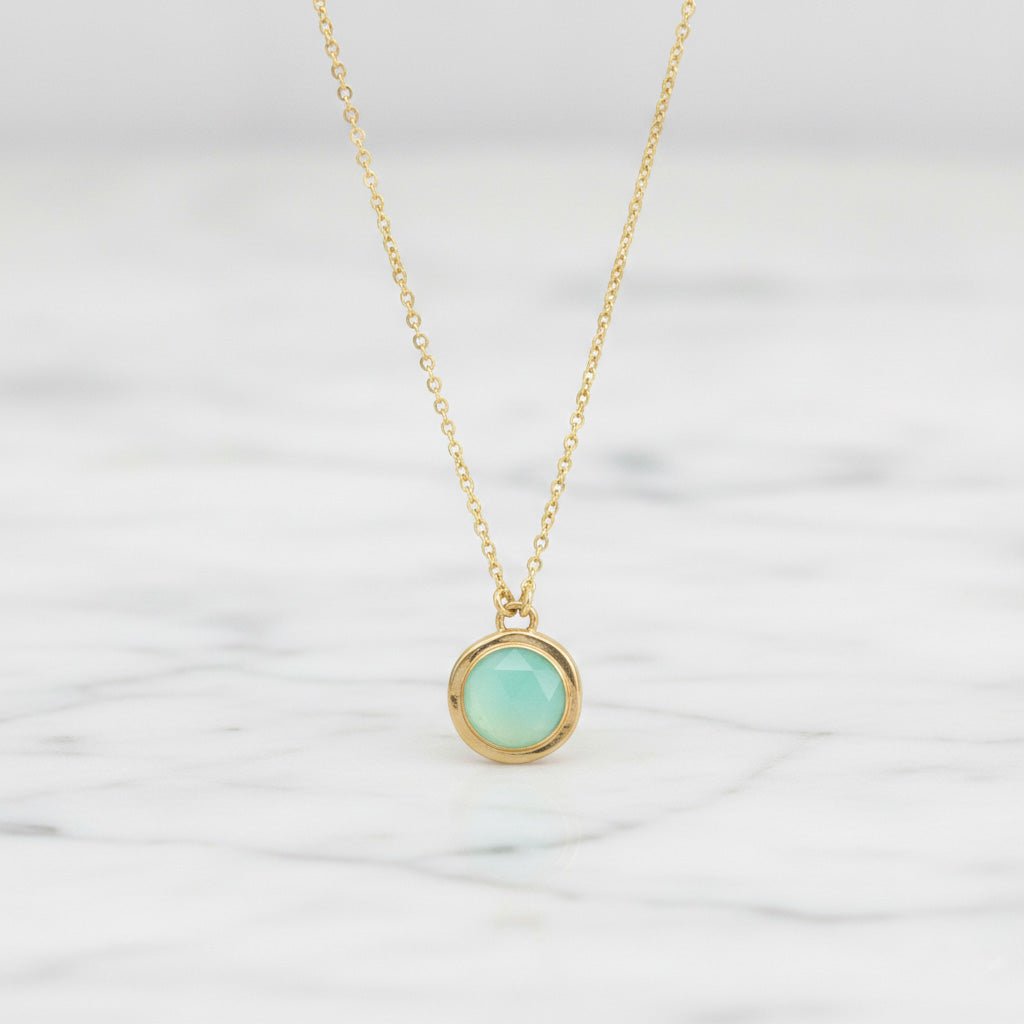 Chalcedony Rose Cut Pendant Necklace - Necklaces