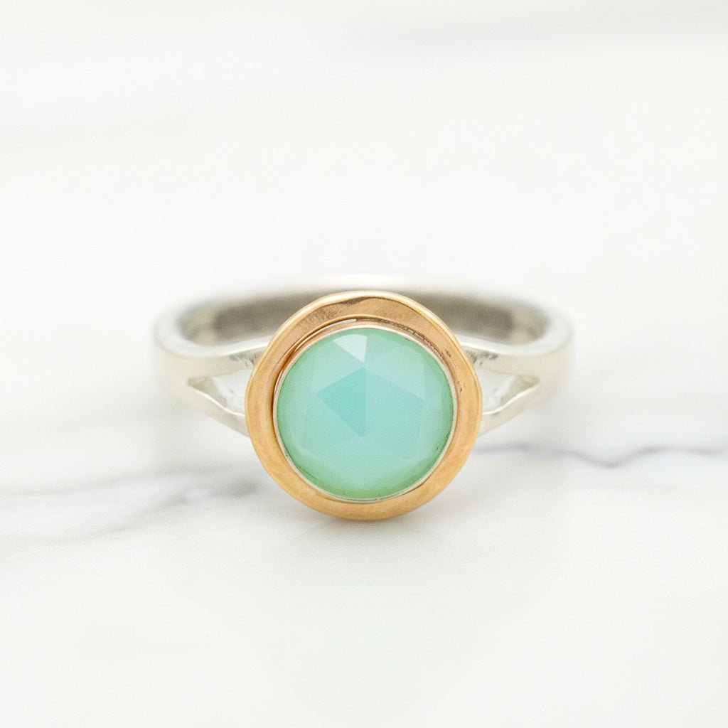 Chalcedony Rose Cut Ring - Earrings