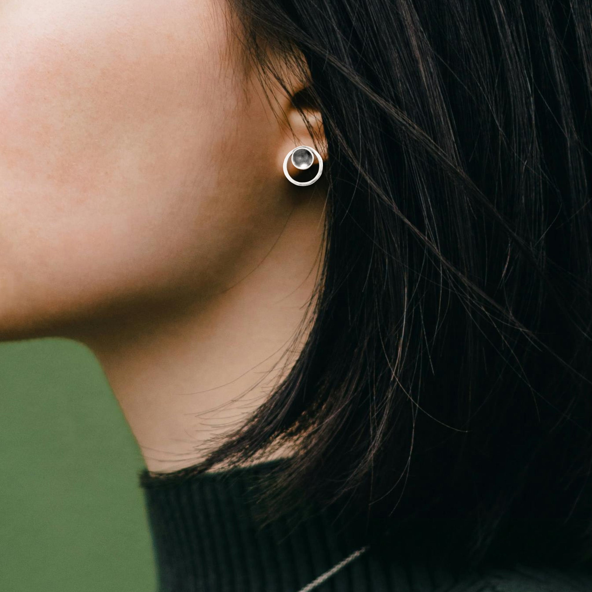 Concave Cup Circle Earrings - Earrings