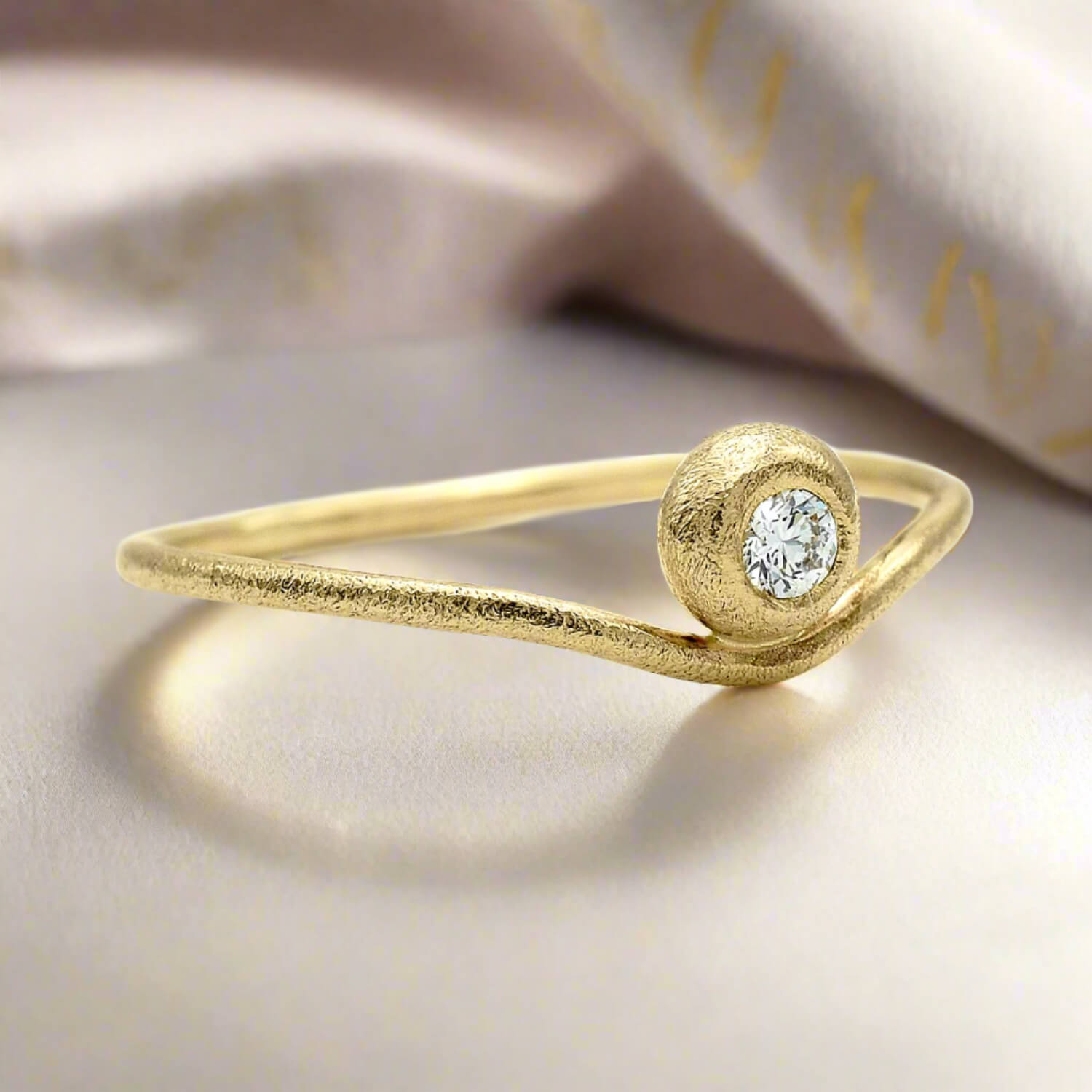Curved Diamond Ring