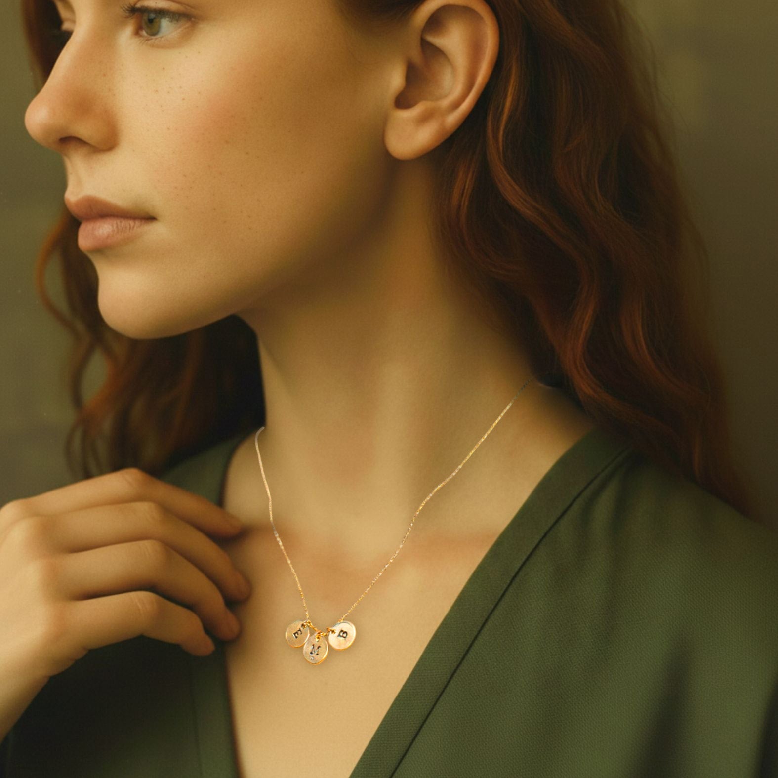 Custom Initials Diamond Necklace - Necklaces