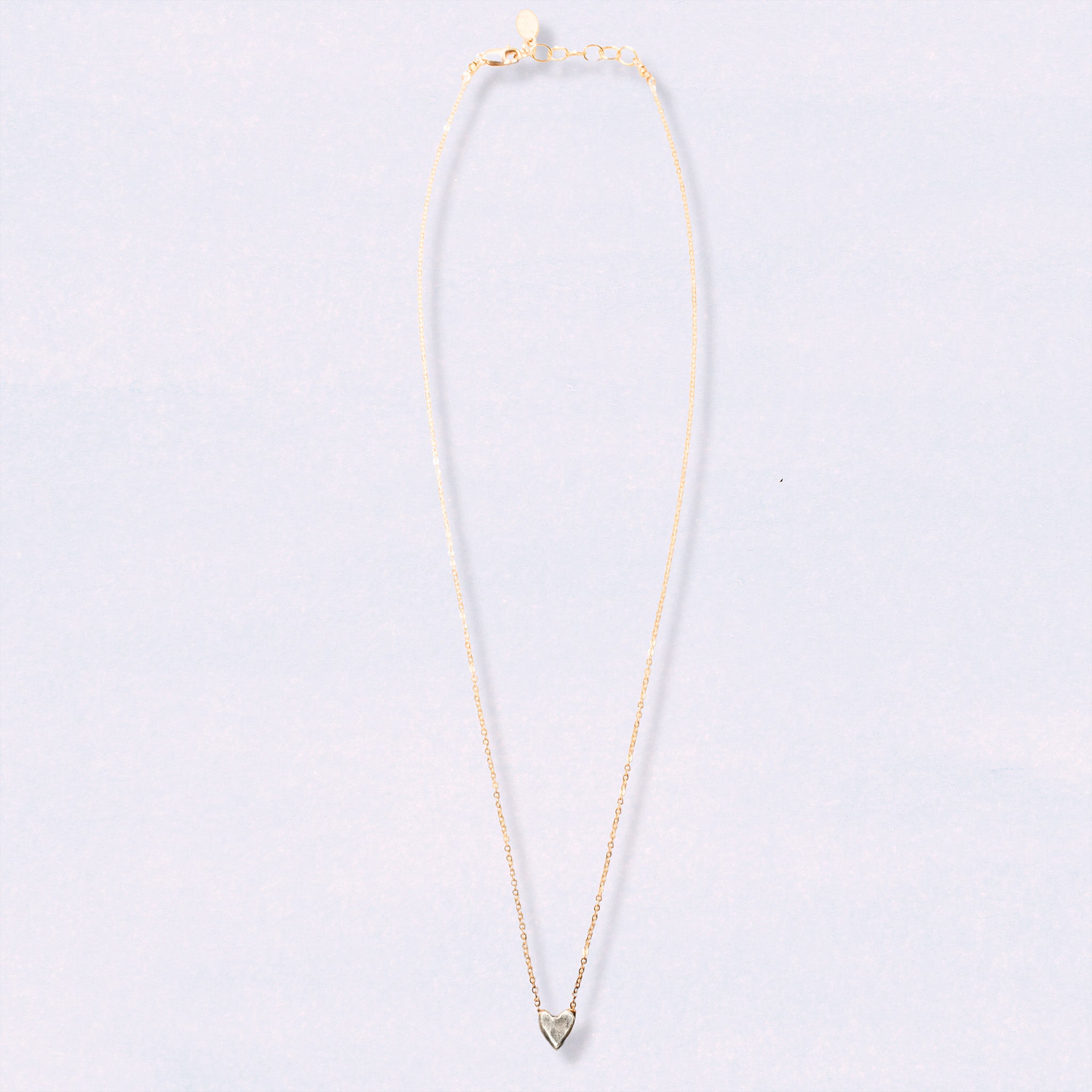 Dainty Silver + Gold Heart Necklace - Necklaces