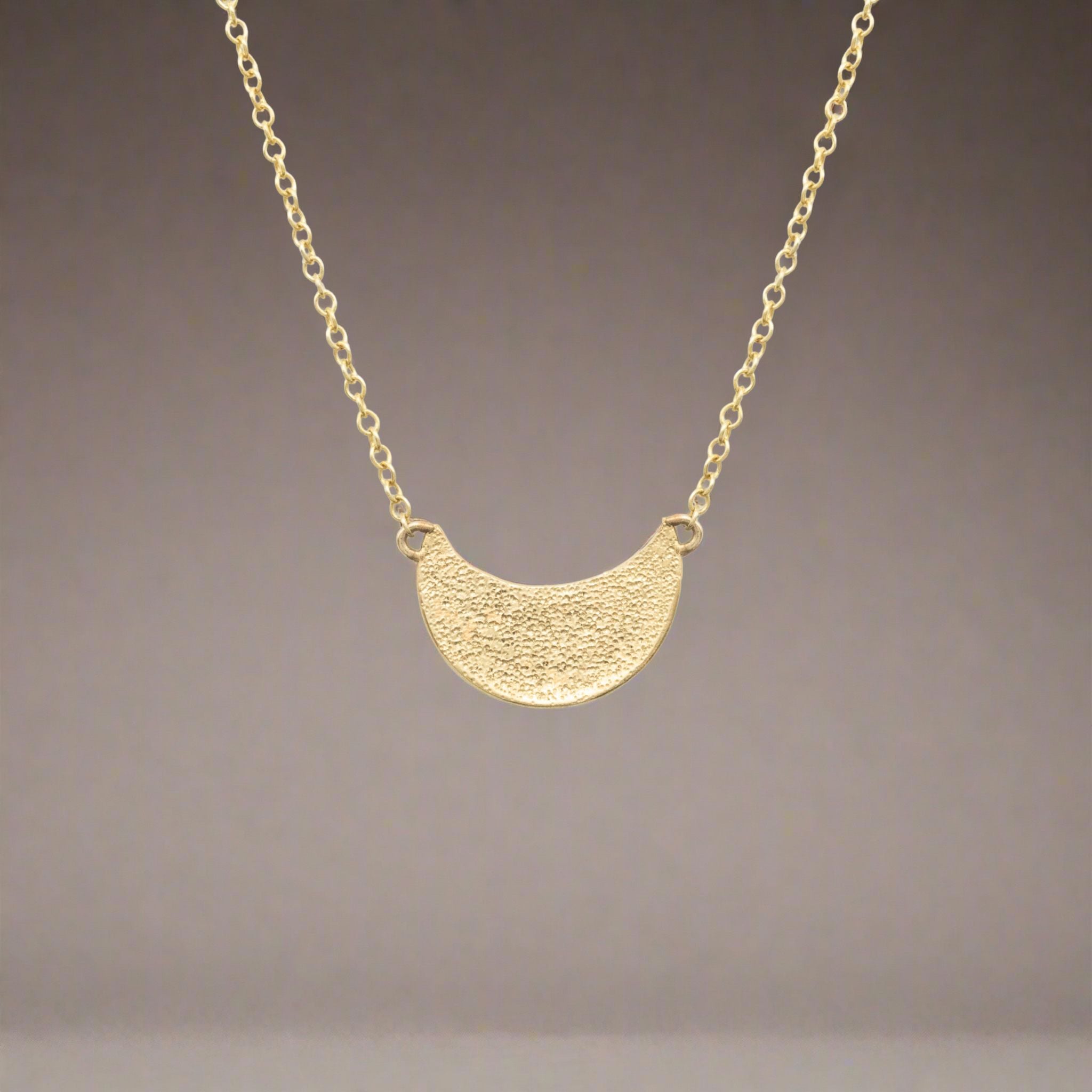 Dappled Crescent Moon Necklace - Necklaces