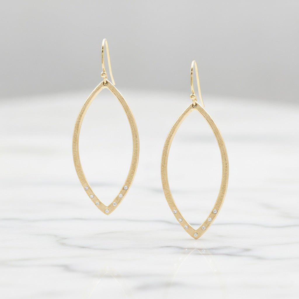 Diamond Open Pendant Earrings - Earrings