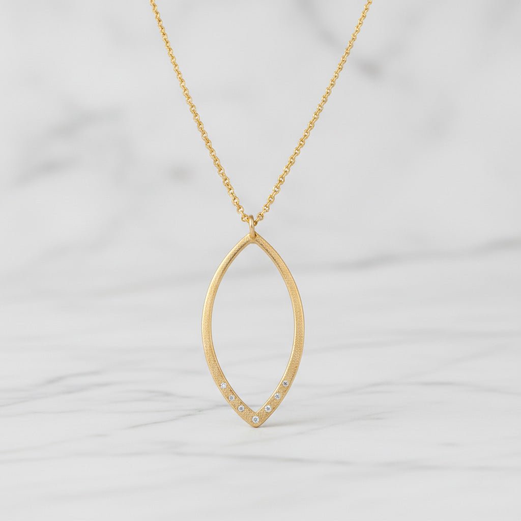 Diamond Open Pendant Necklace - Necklaces
