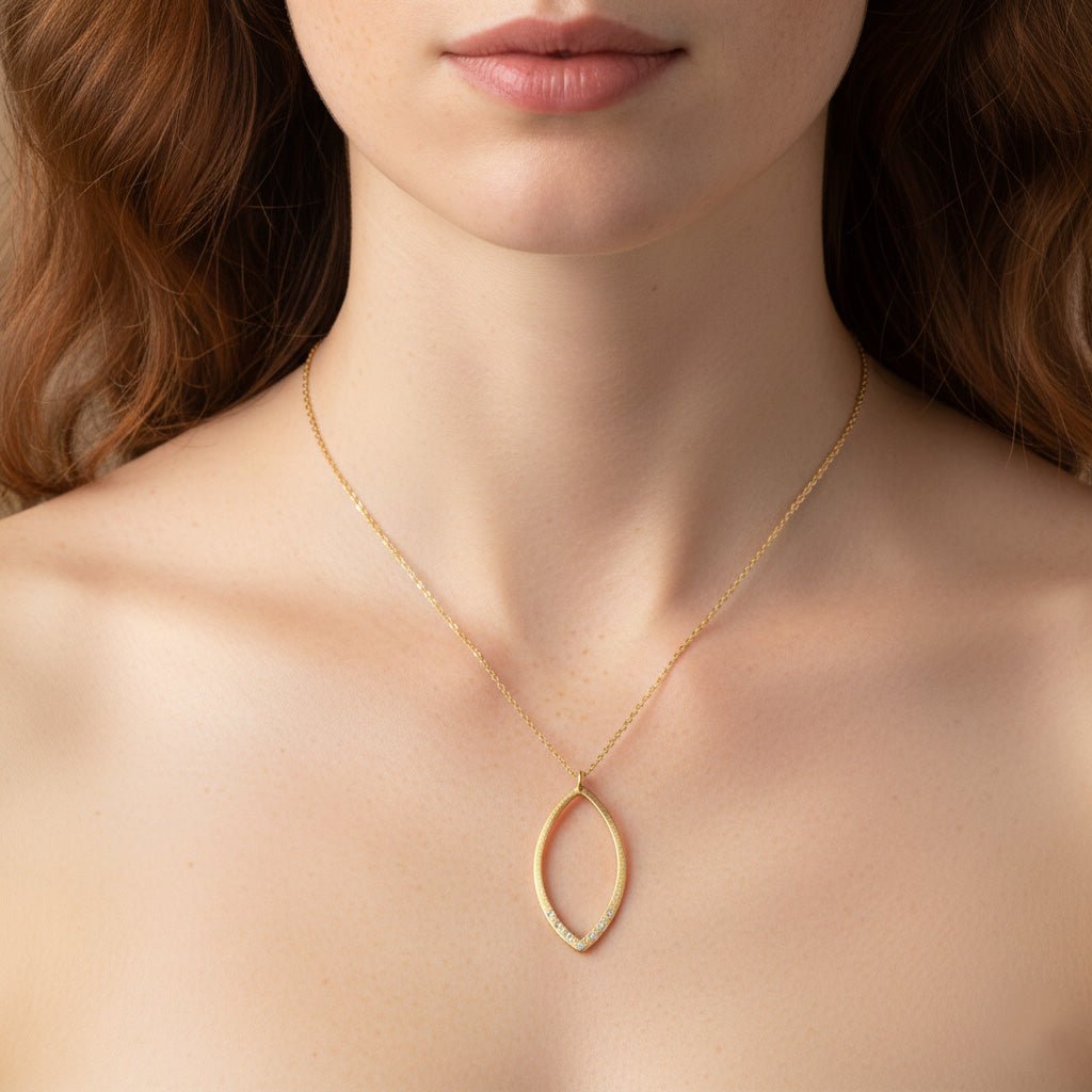 Diamond Open Pendant Necklace - Necklaces