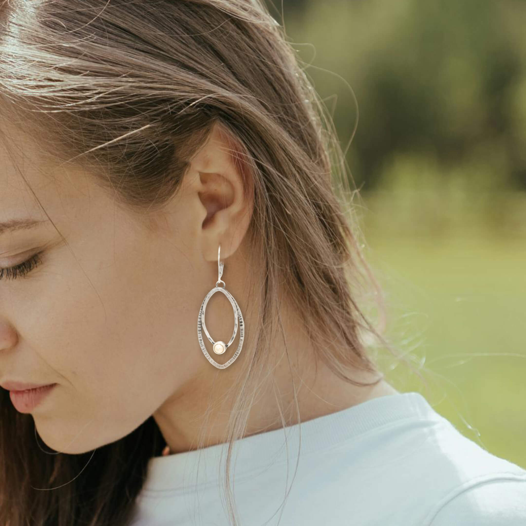 Double Marquis Pearl Earring - Earrings