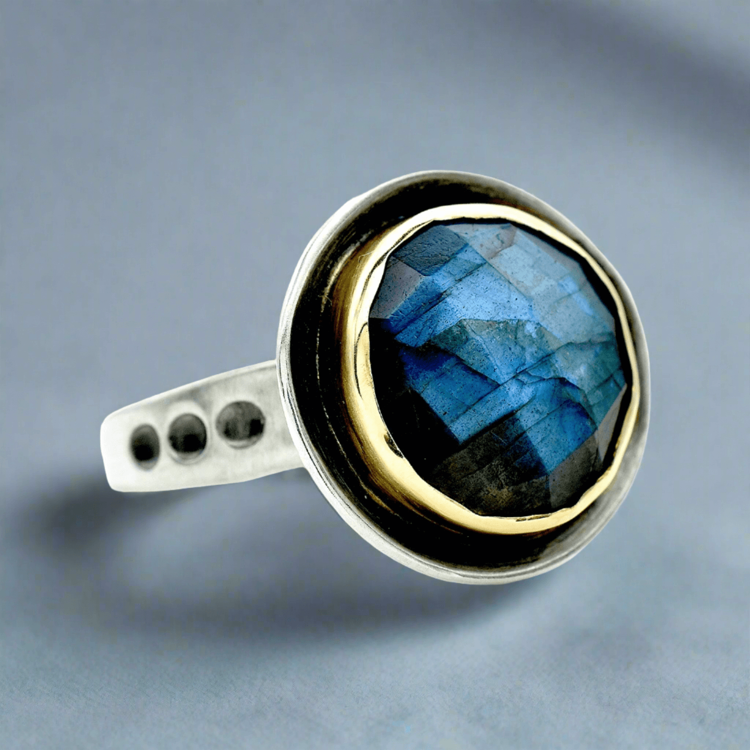 Faceted Labradorite Ring - Rings