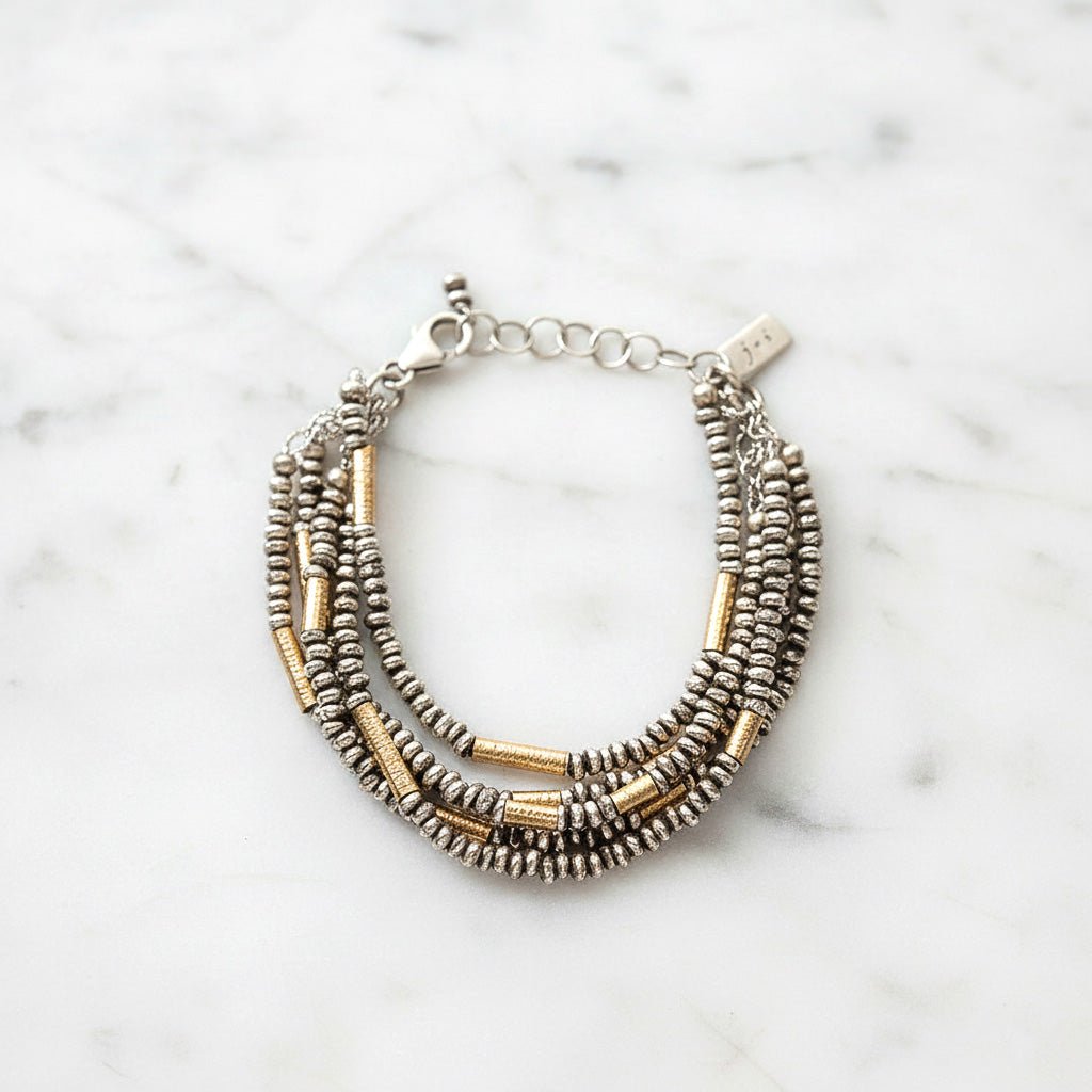 Five - Strand Mixed Metal Bracelet - Bracelets