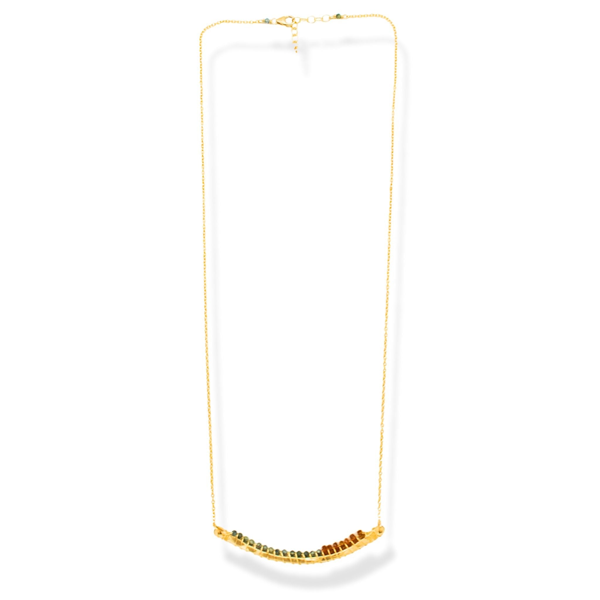 Gemstone Arc Necklace - Necklaces