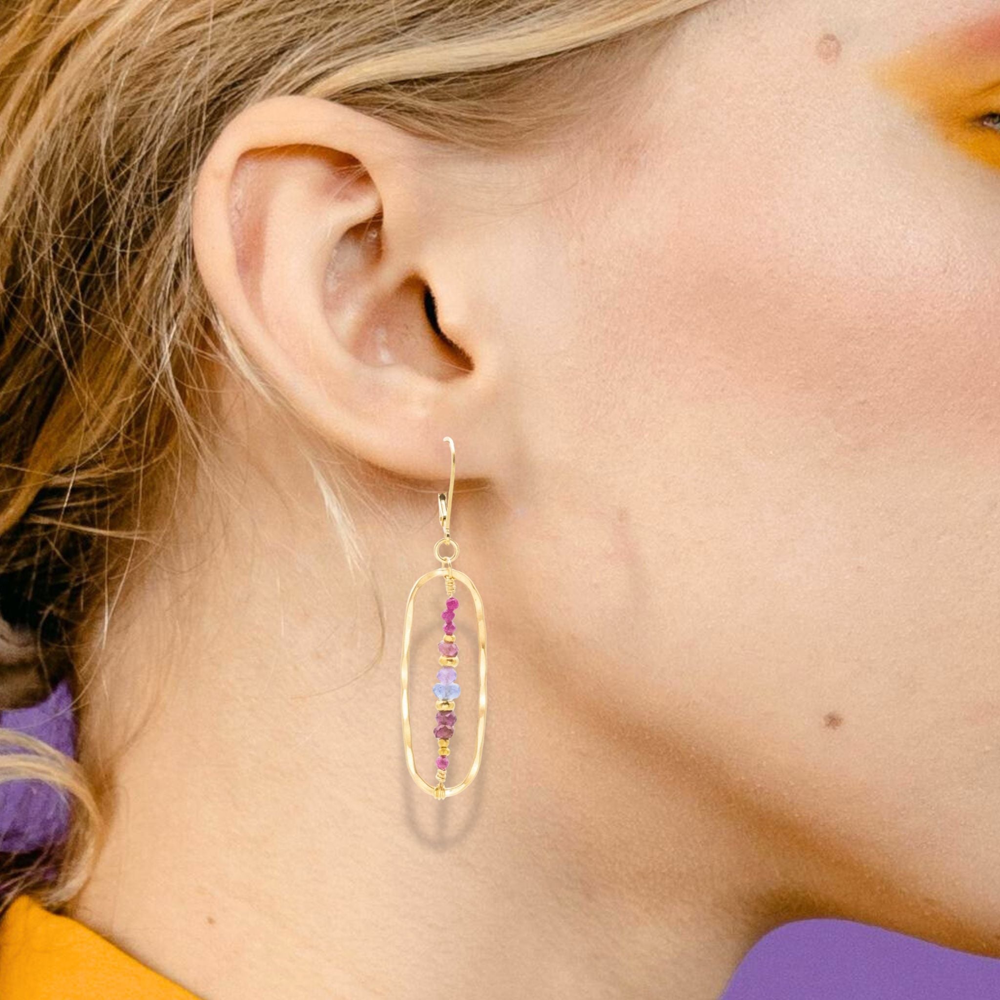 Gemstone Spectrum Oval Earrings - Earrings