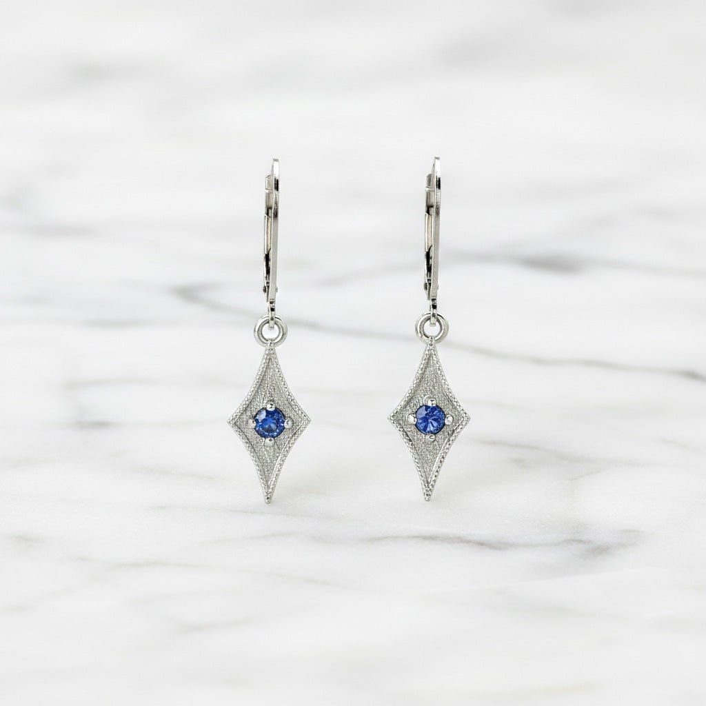 Geometric Tanzanite Earrings - Earrings