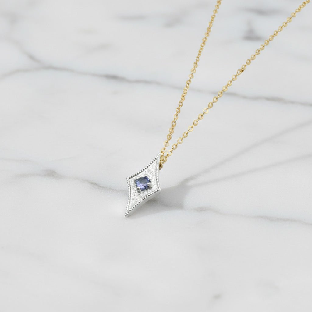 Geometric Tanzanite Pendant Necklace - Necklaces