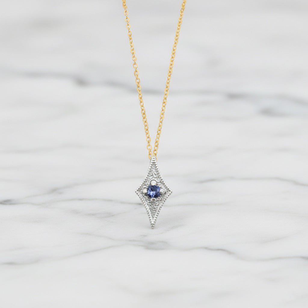 Geometric Tanzanite Pendant Necklace - Necklaces