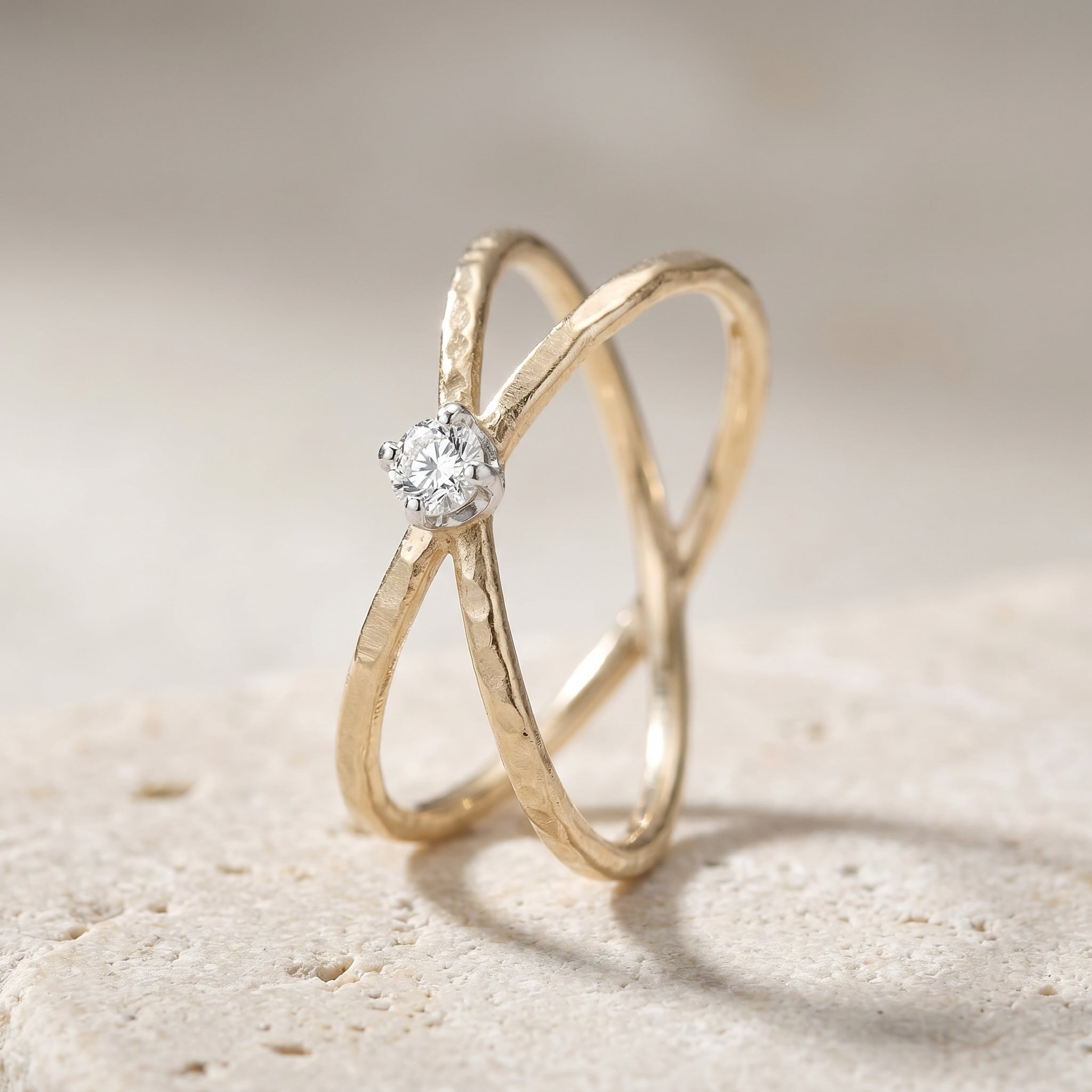 Gilded Sparkle Crisscross Ring
