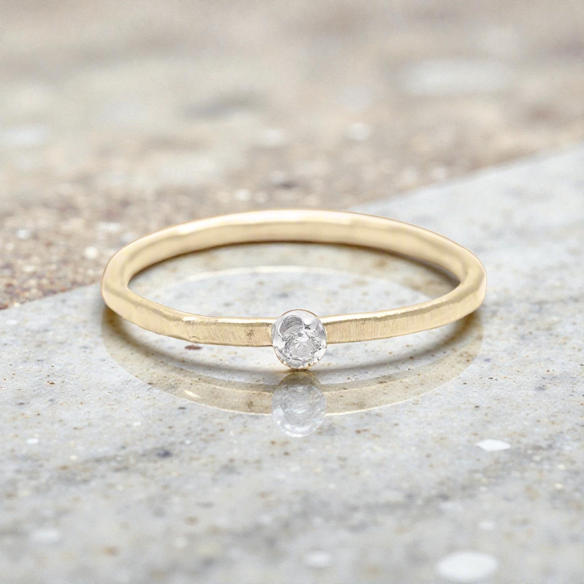 Gilded Sparkle Stacker Ring - Rings