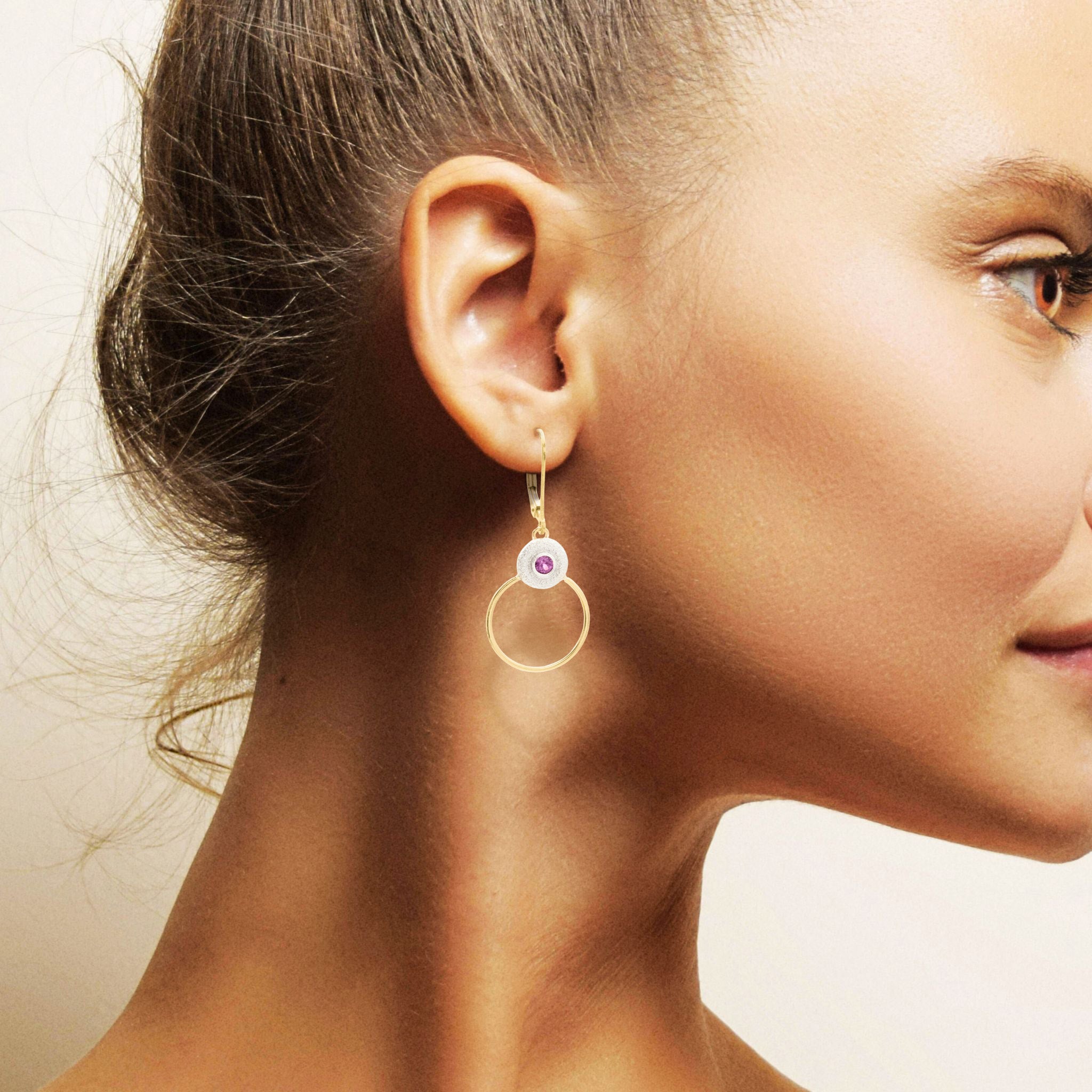 Gilded Stardust Garnet Earrings - Earrings