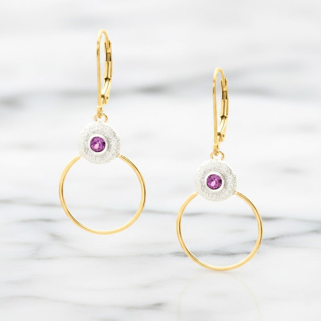 Gilded Stardust Garnet Earrings - Earrings
