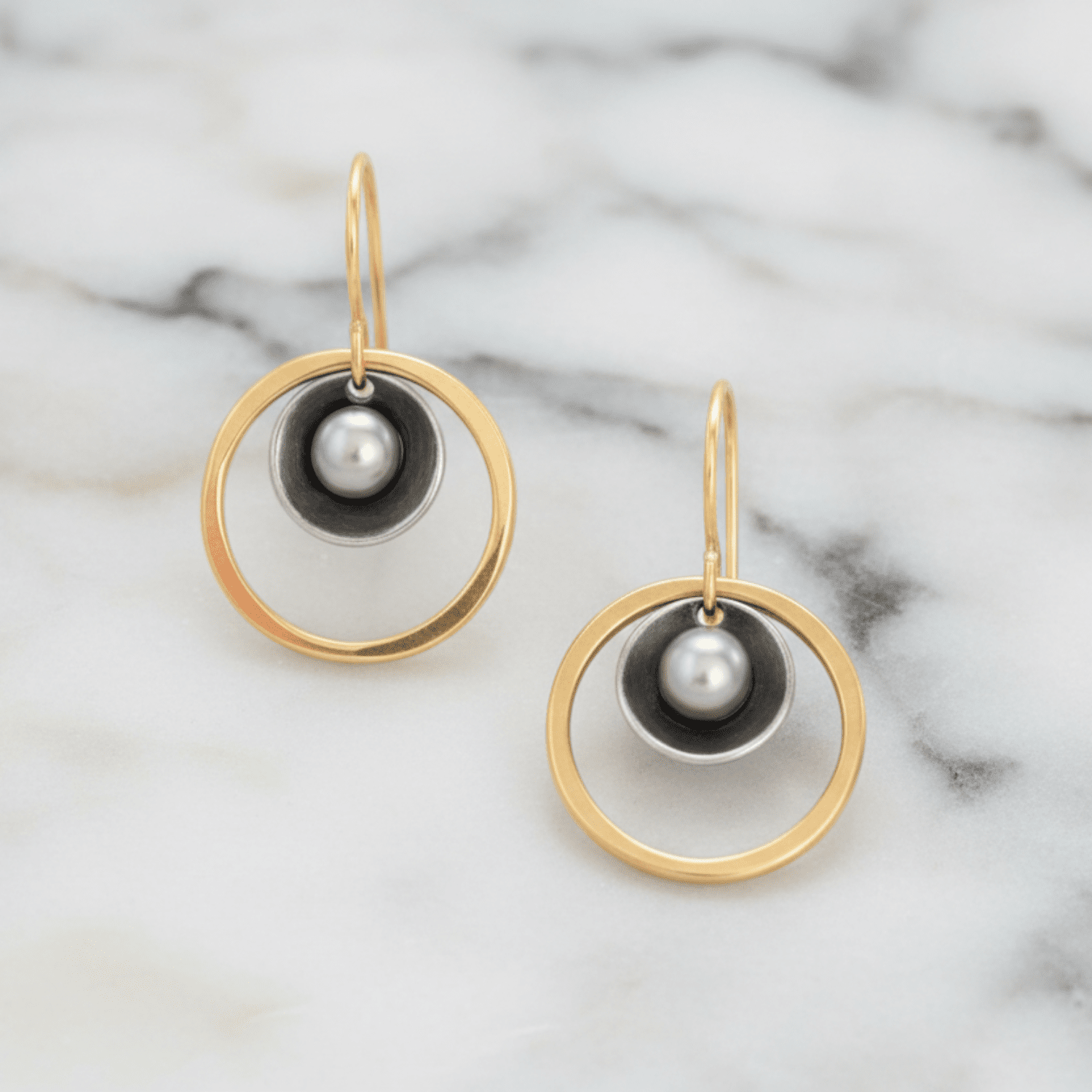 Gold Pearl Earrings - Earrings