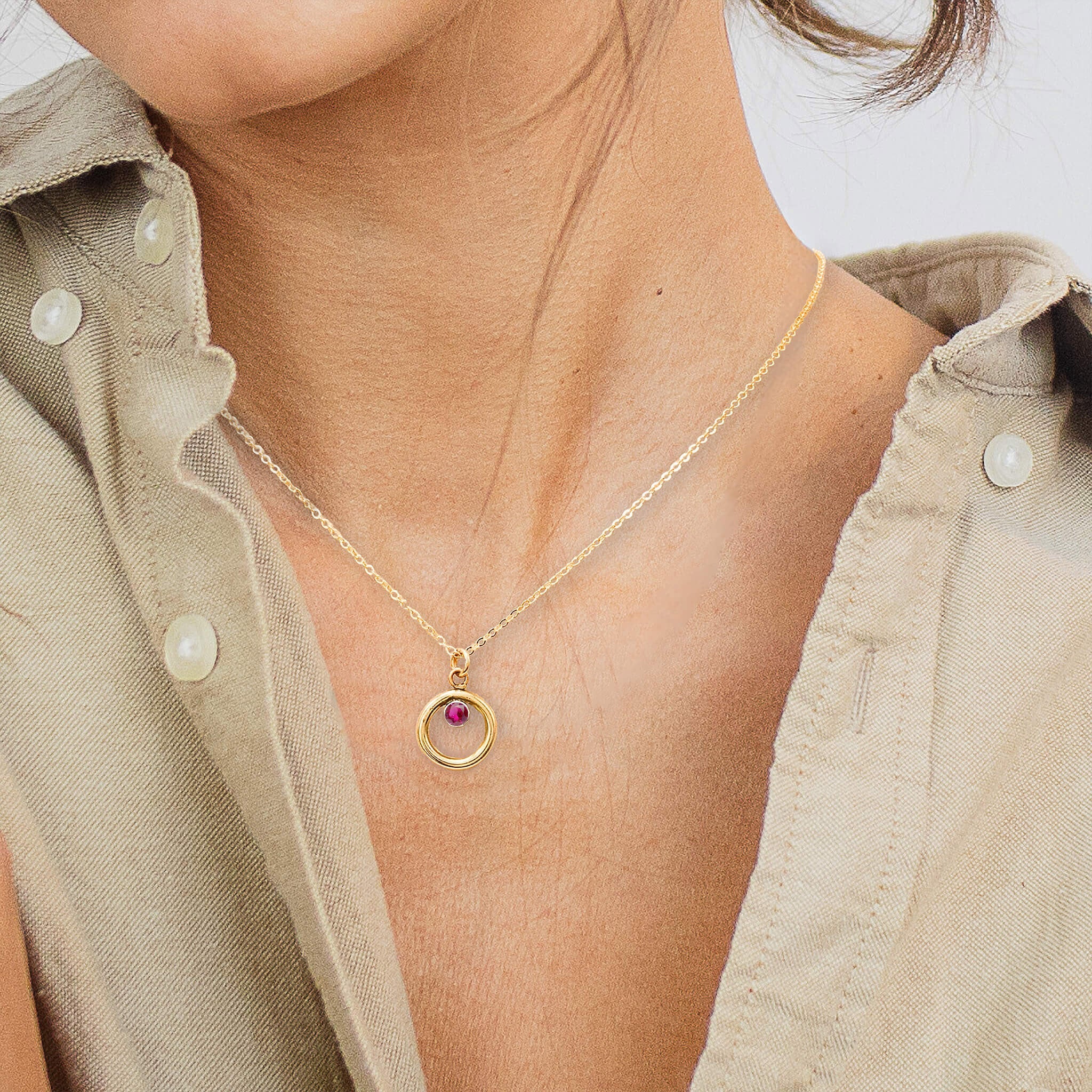 Golden Birthstone Charm Necklace - Necklaces