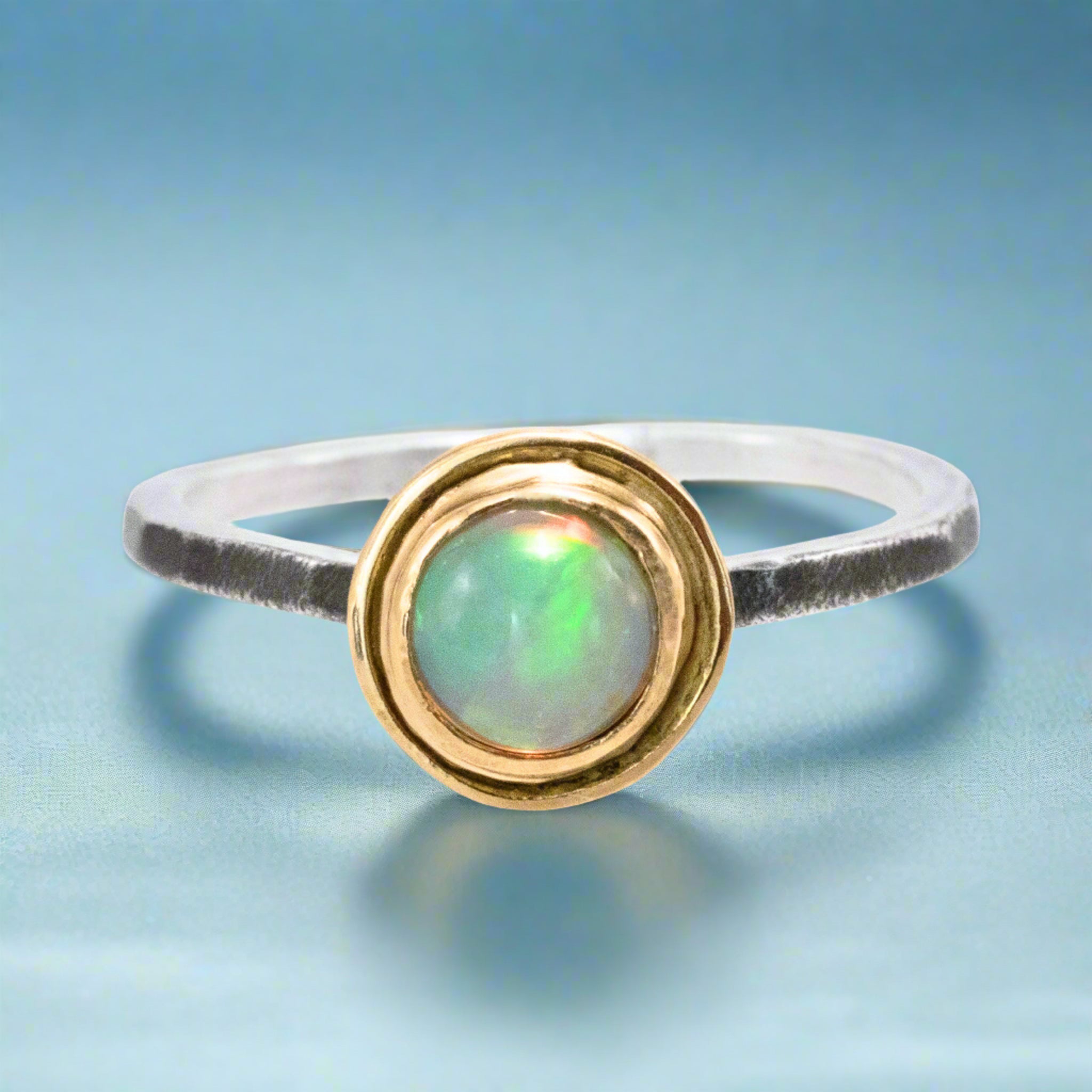 Golden Cupped Opal Ring - Rings
