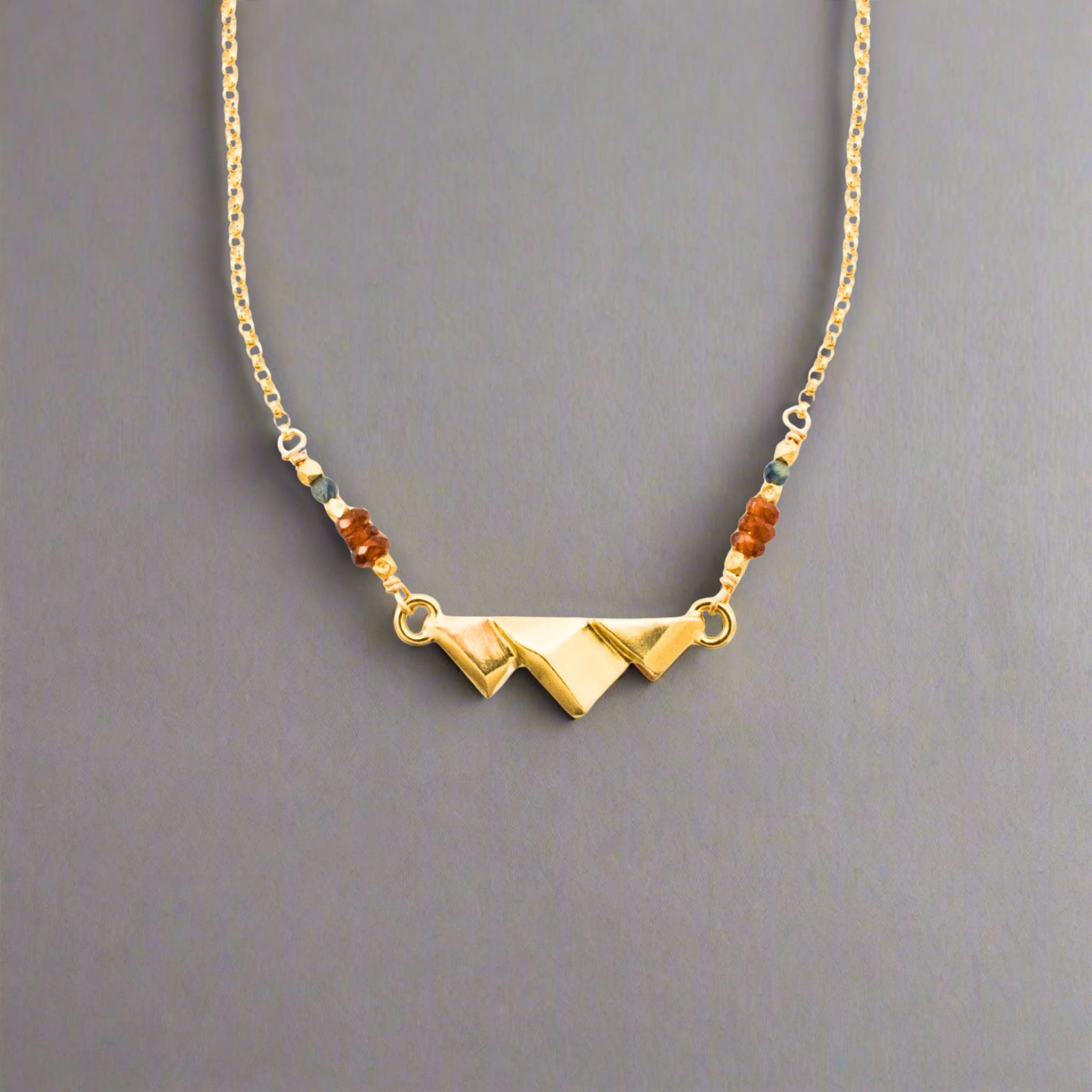 Golden Peak Gemstone Necklace - Necklaces
