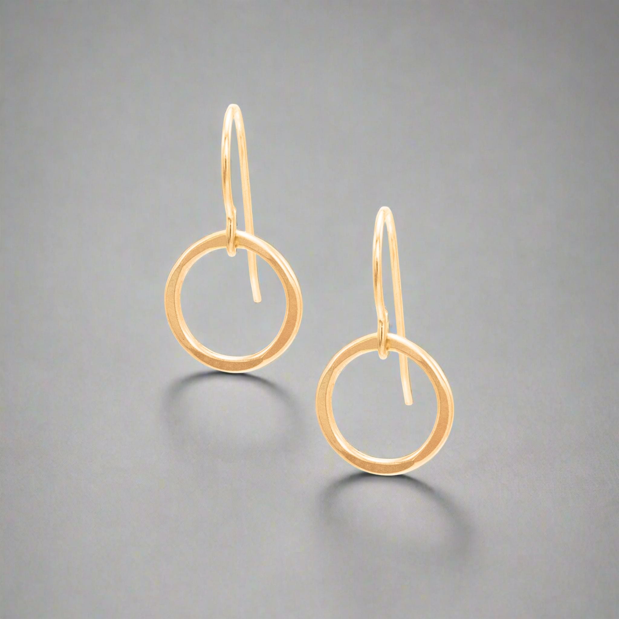 Hammered Circle Earrings - Earrings
