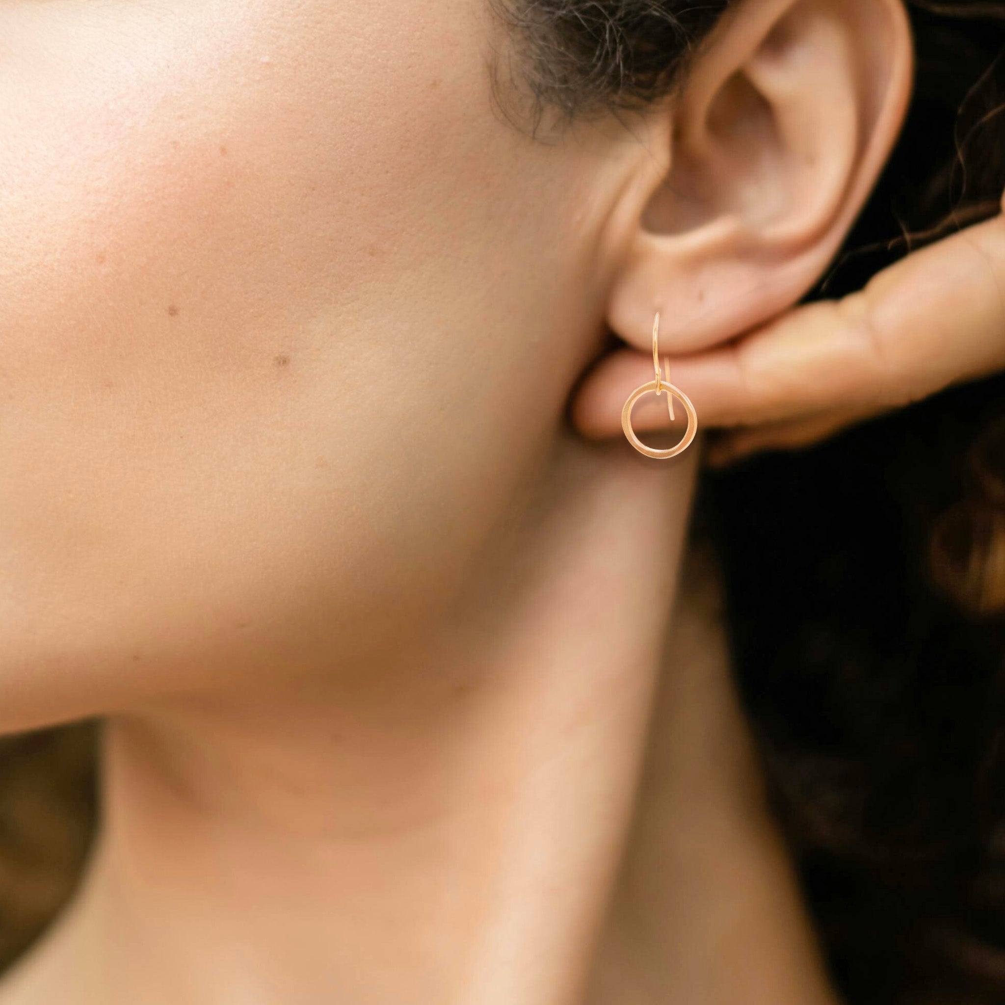 Hammered Circle Earrings - Earrings