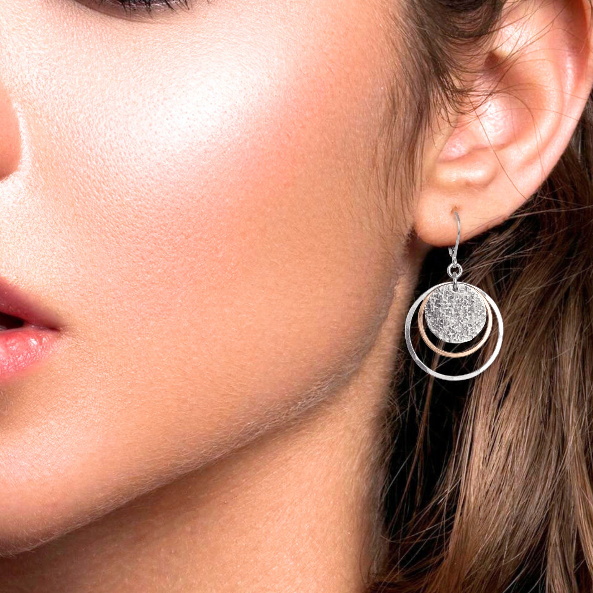 Hammered Serenity Earrings - Earrings