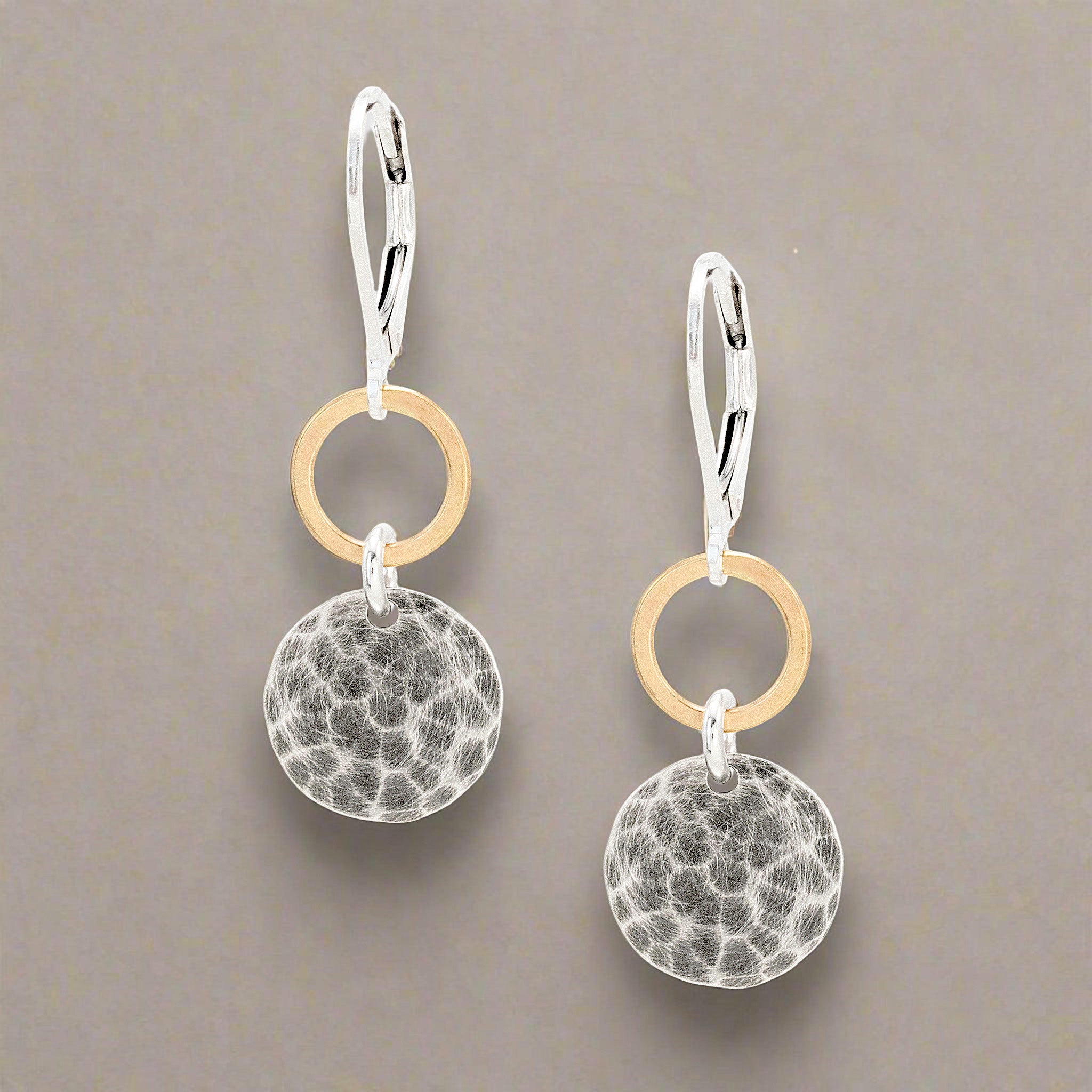Hammered Sterling Disc Earring - Earrings