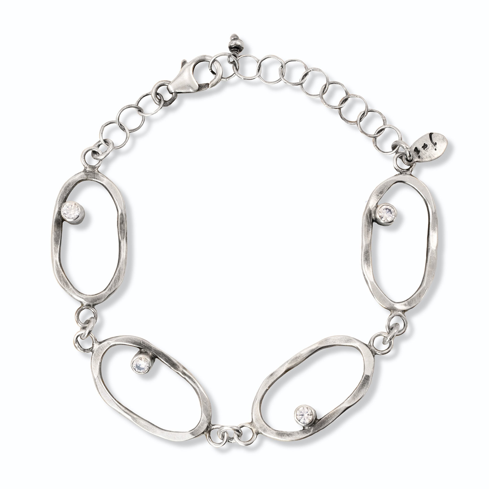 Hammered Sterling Link Bracelet - Bracelets