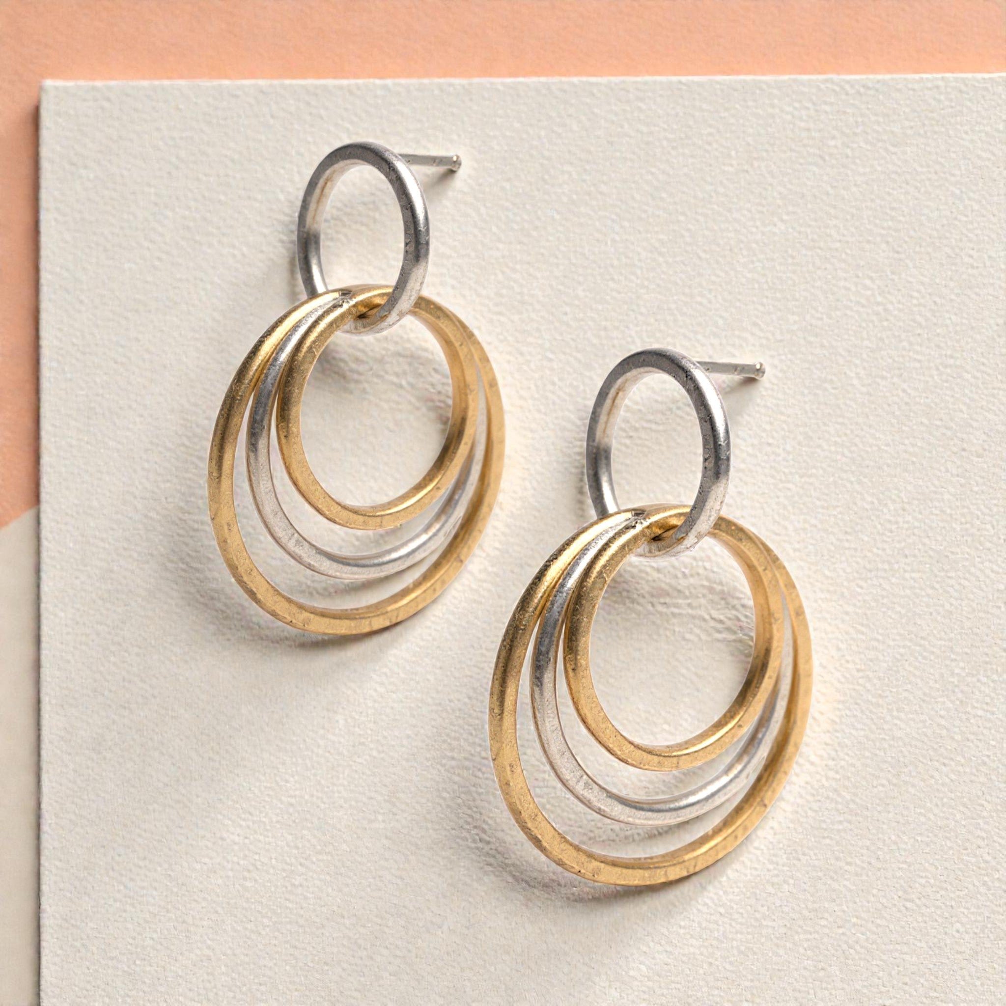 Interlocking Circle Drop Earrings - Earrings