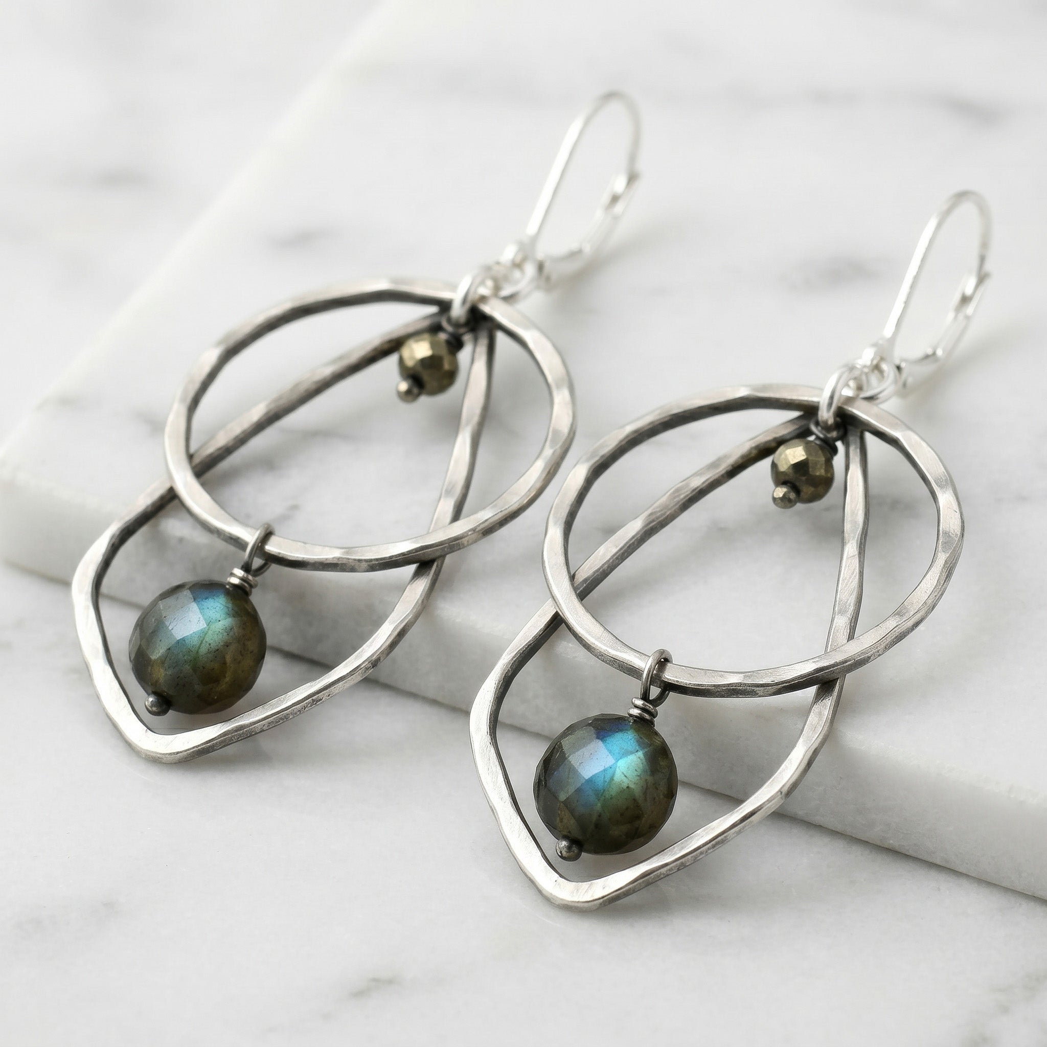 Labradorite Double Frame Earrings - Earrings
