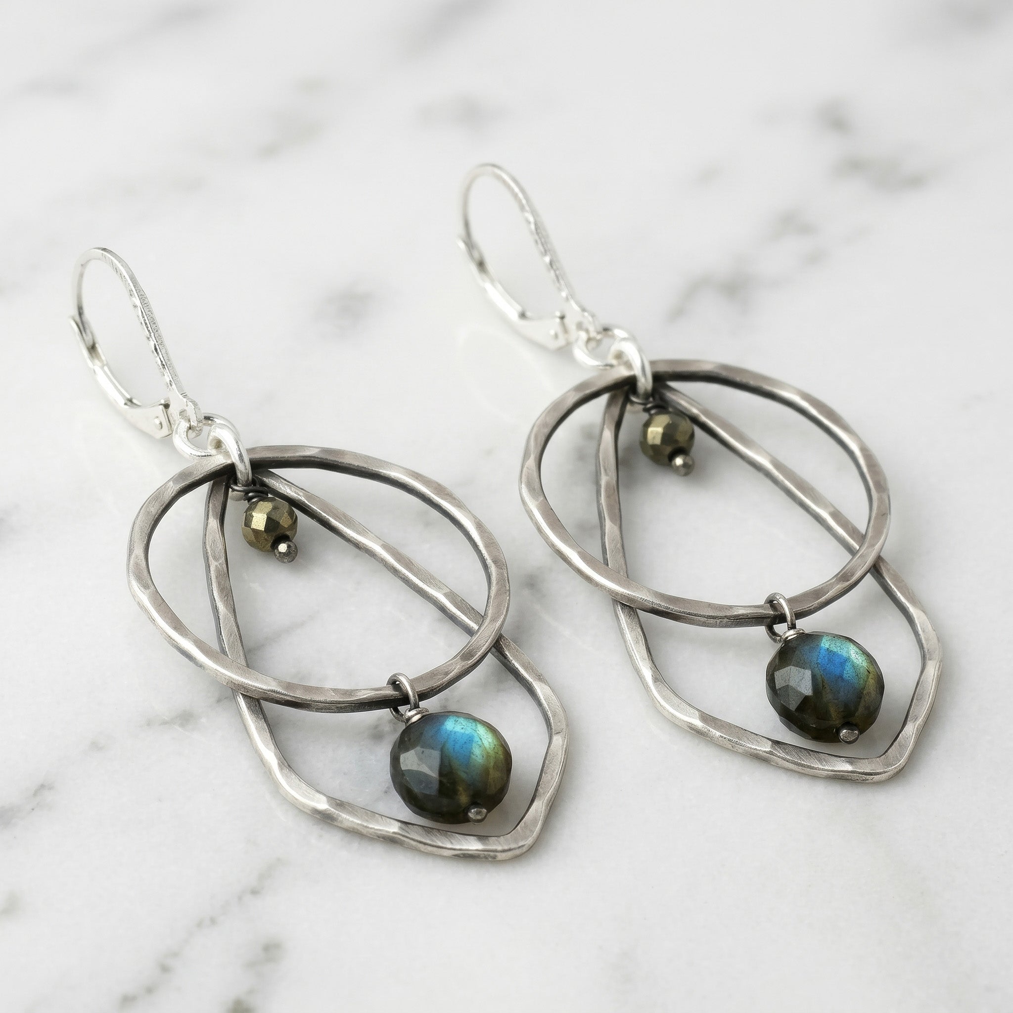 Labradorite Double Frame Earrings - Earrings