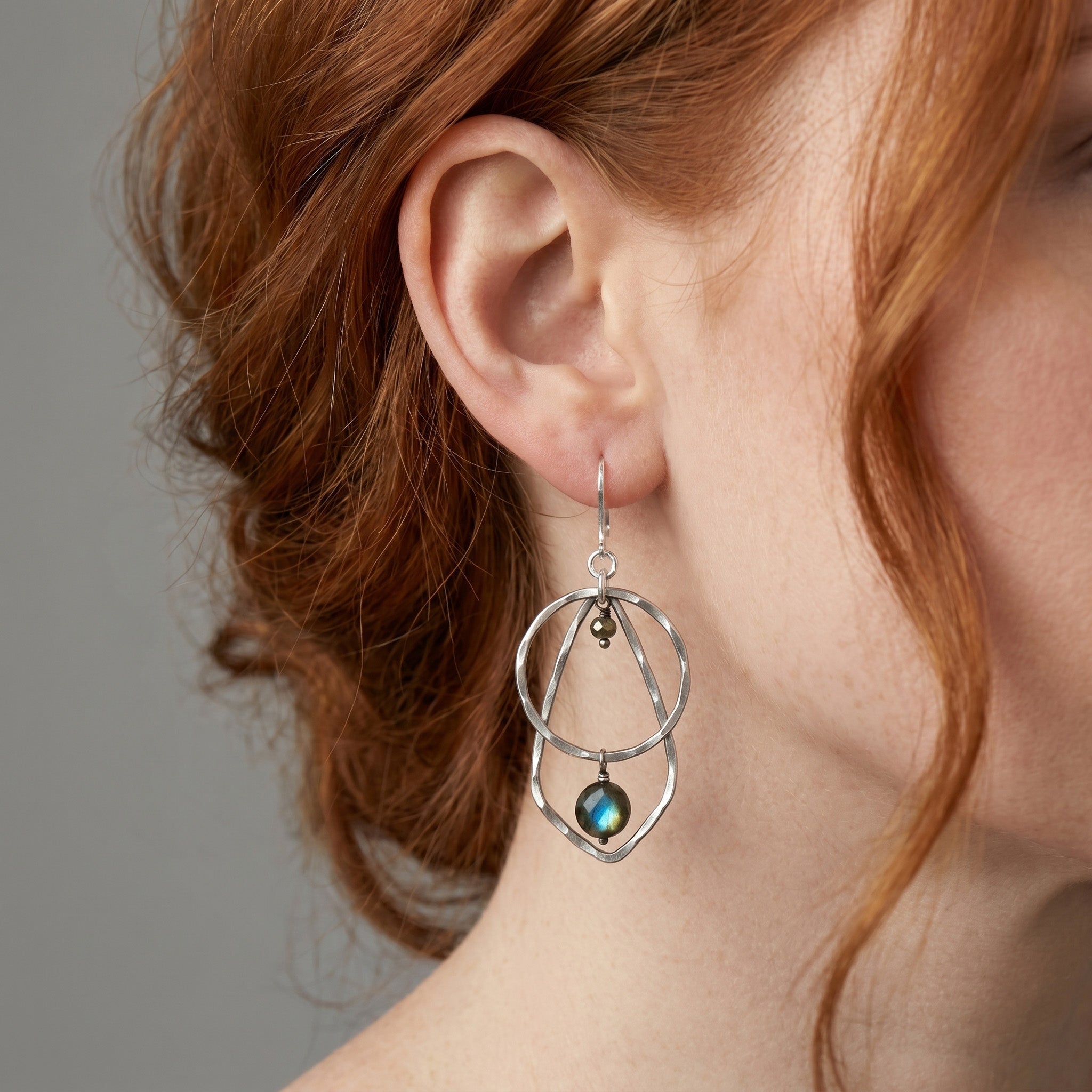 Labradorite Double Frame Earrings - Earrings