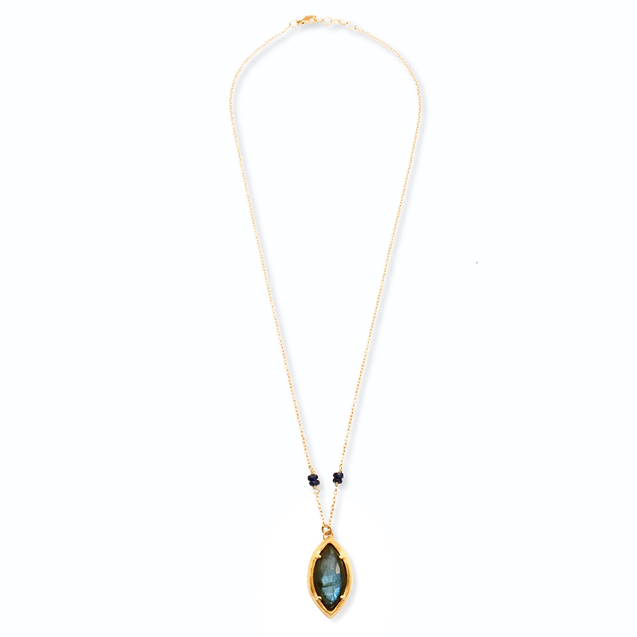 Labradorite Marquise Necklace - Necklaces